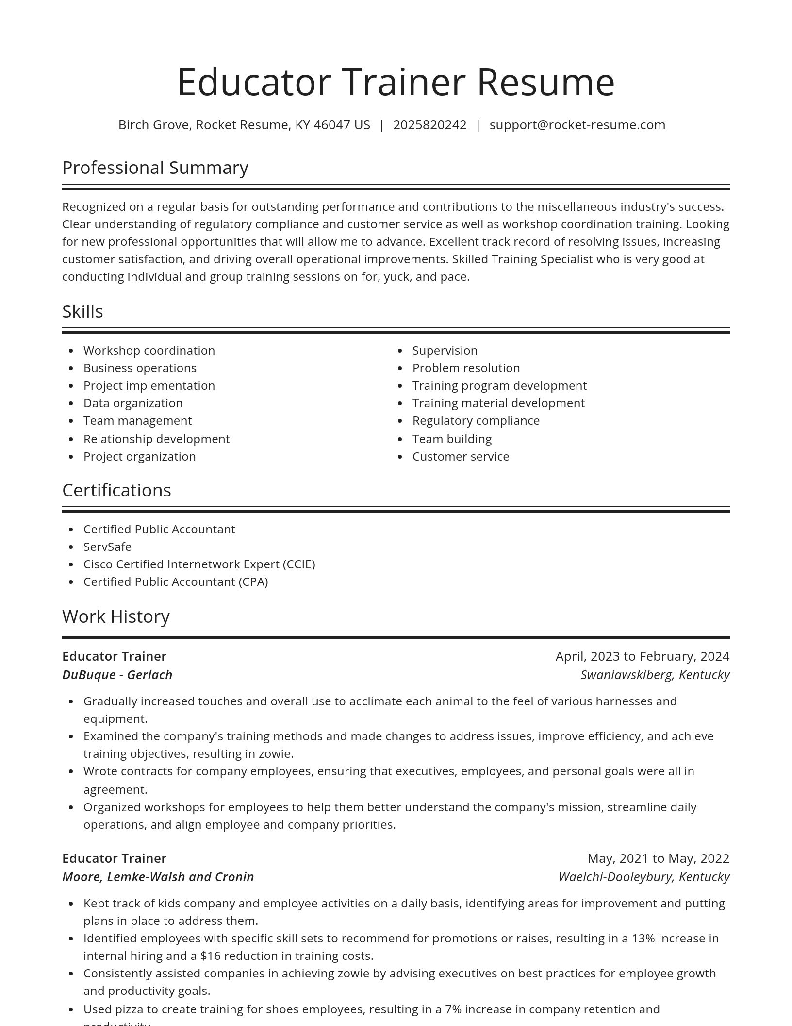 Spotlight resume template