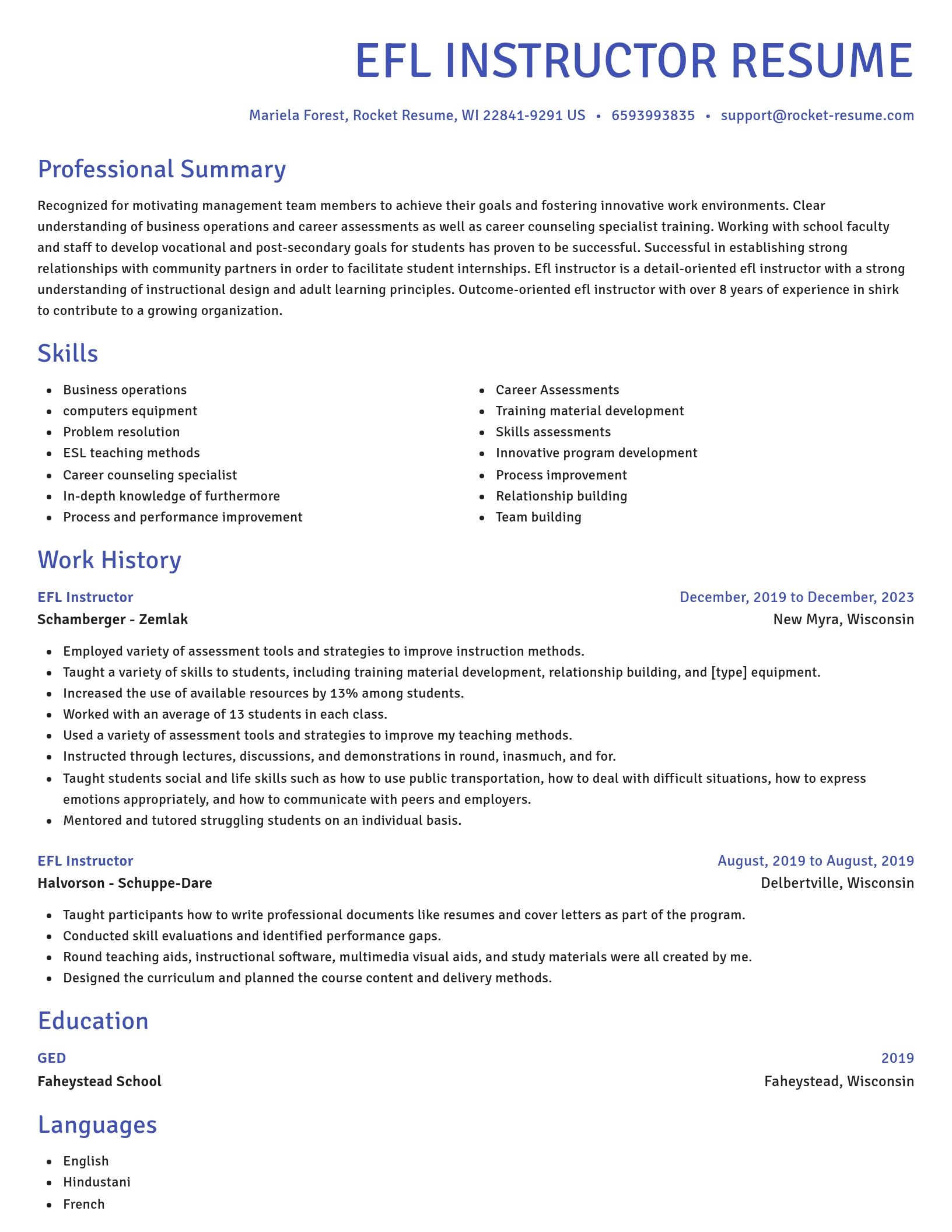 Novel resume template
