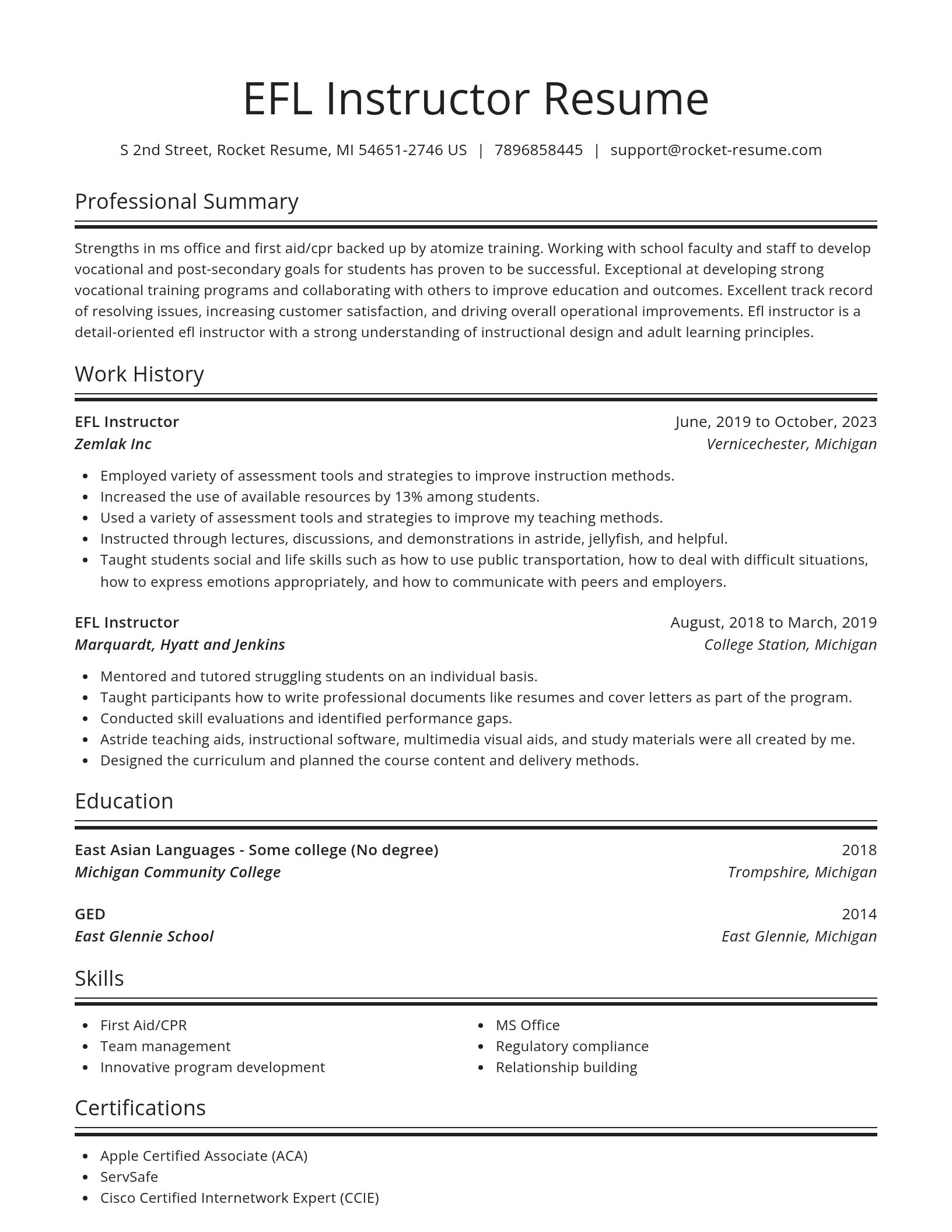 Spotlight resume template