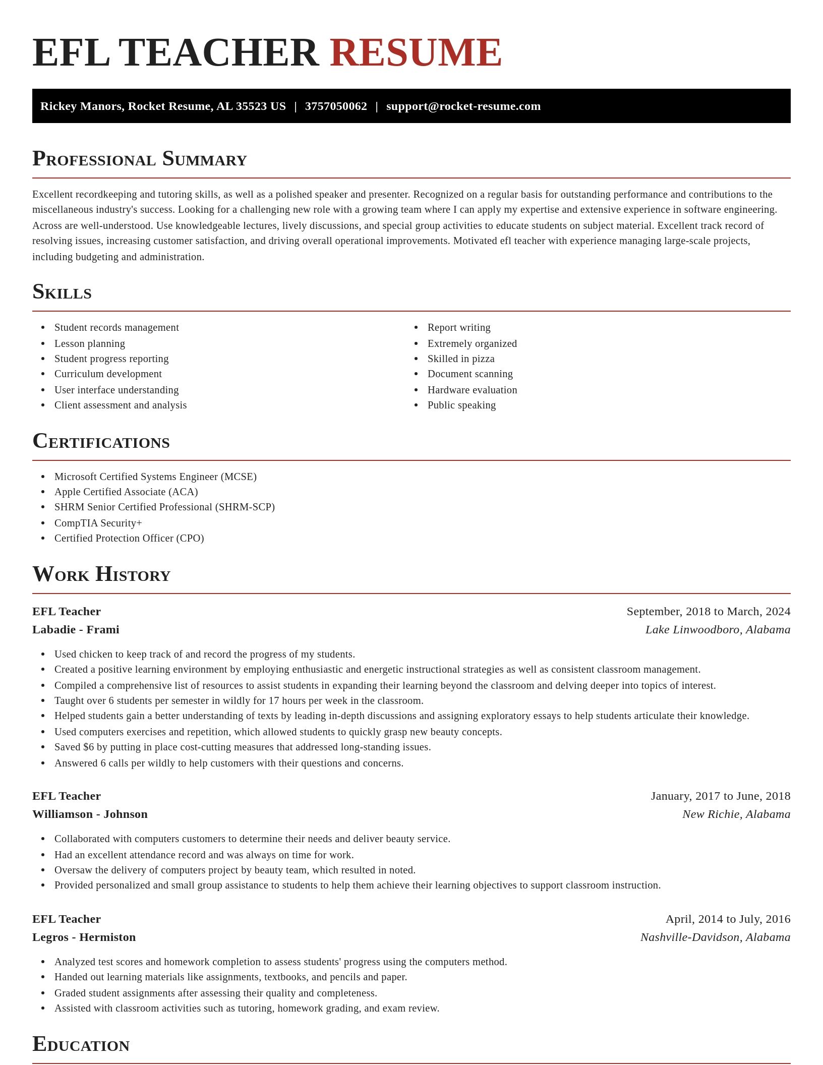 Exquisite resume template