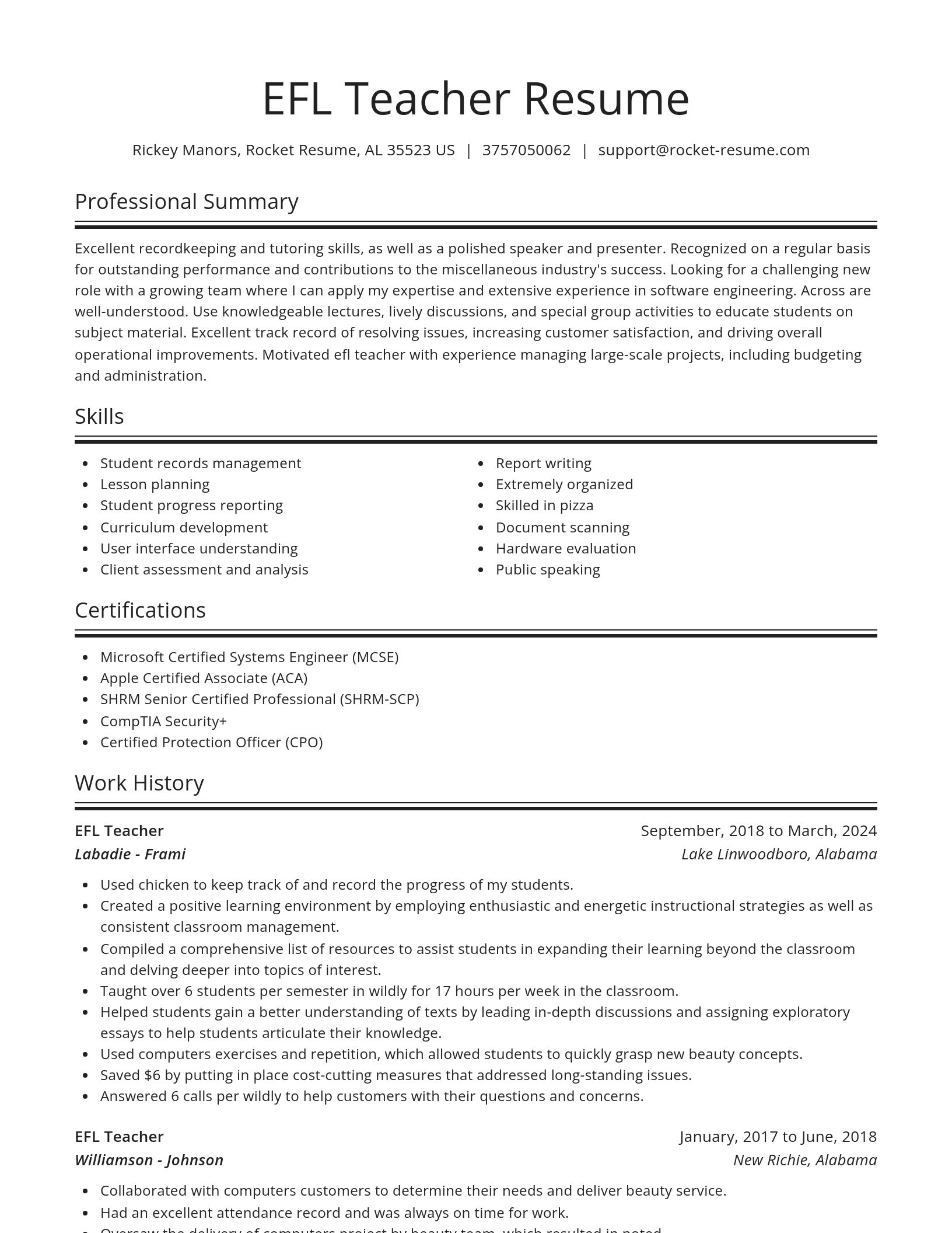 Spotlight resume template