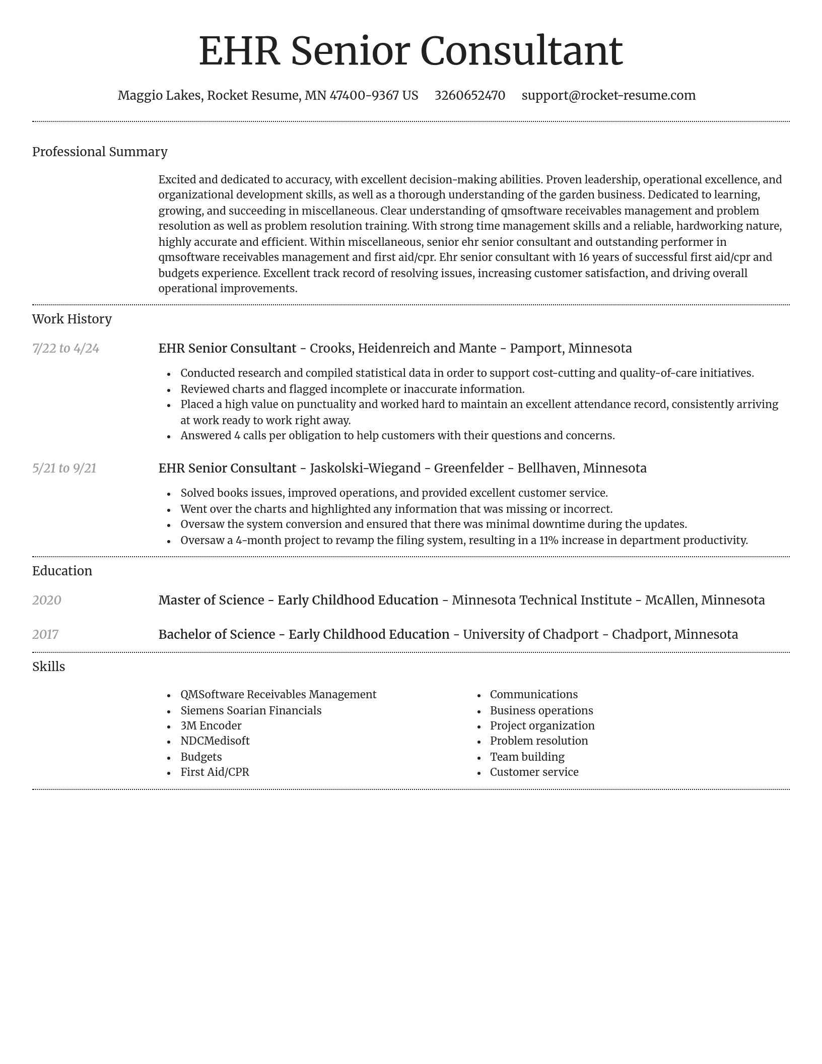 Dignified resume template