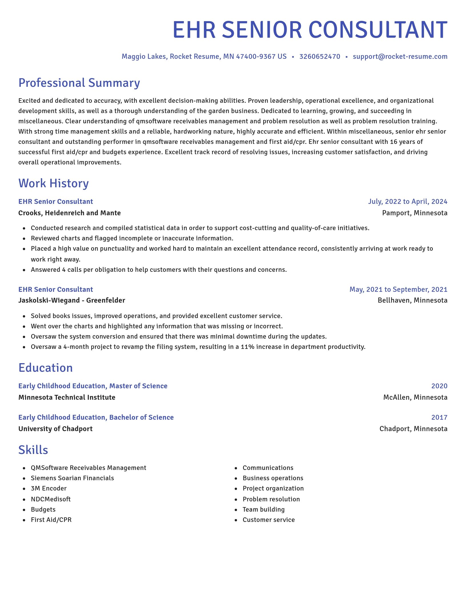 Novel resume template