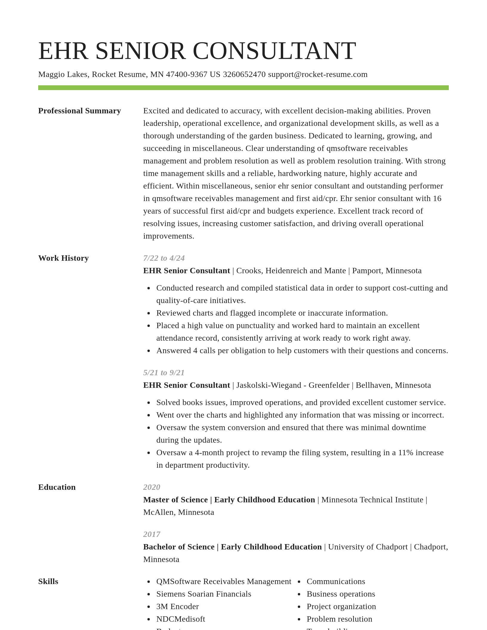 Smart resume template