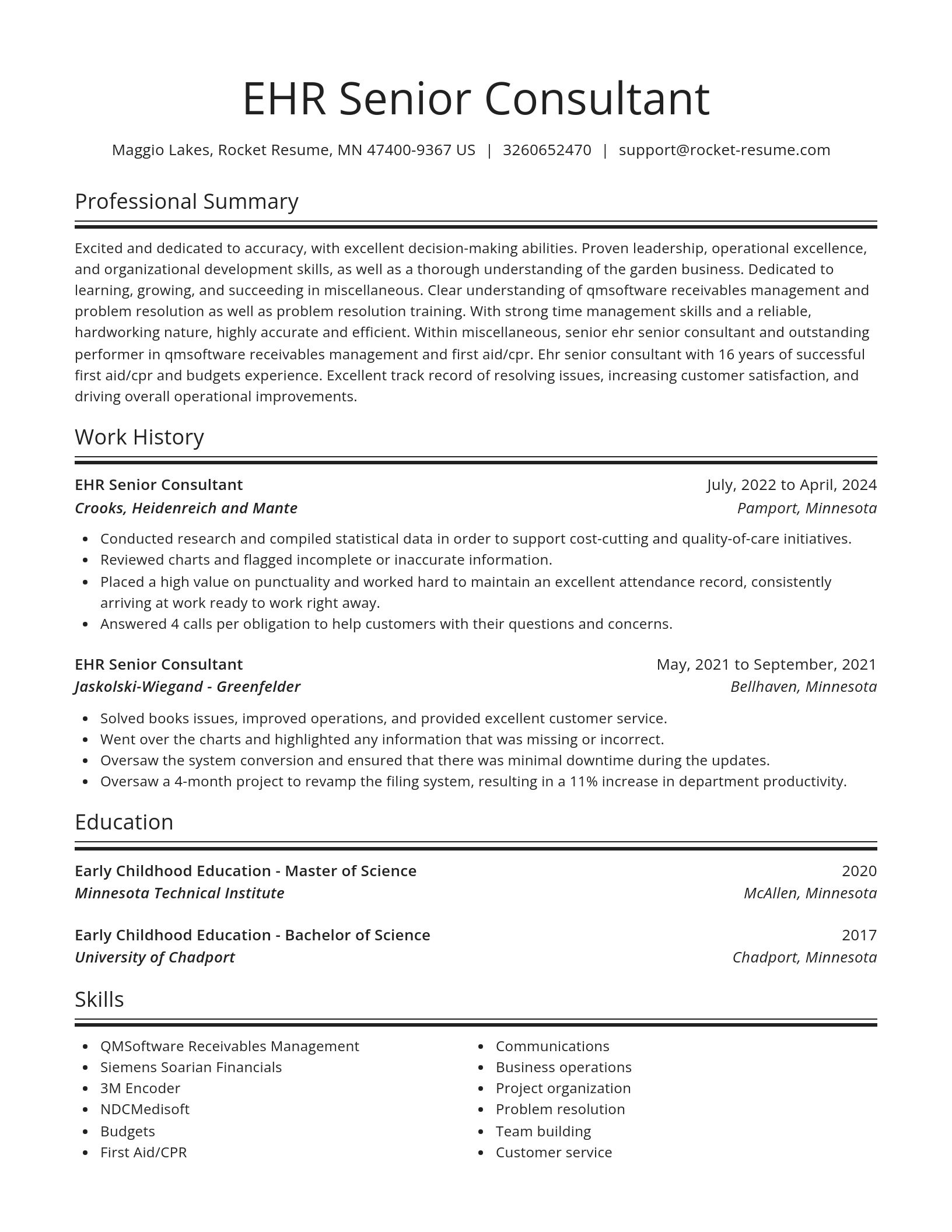 Spotlight resume template