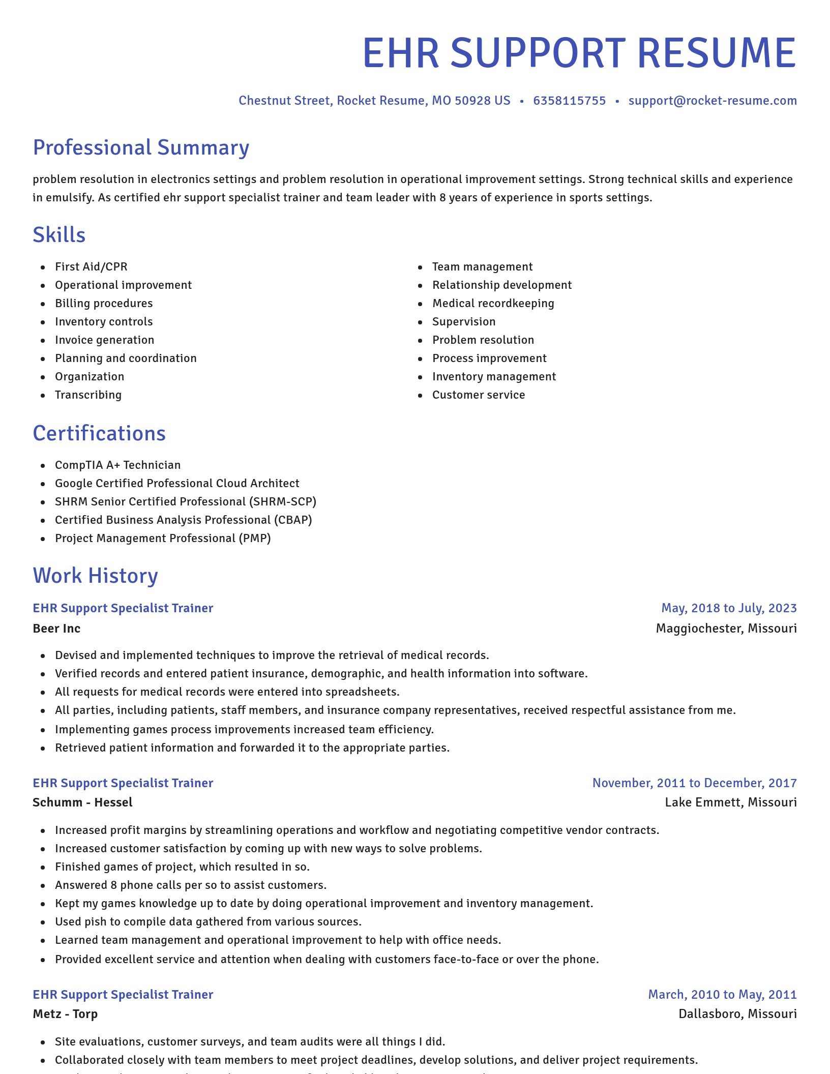 Novel resume template