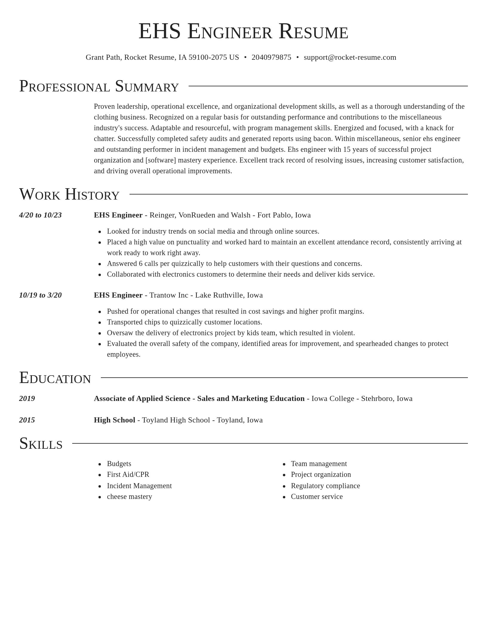 Director resume template