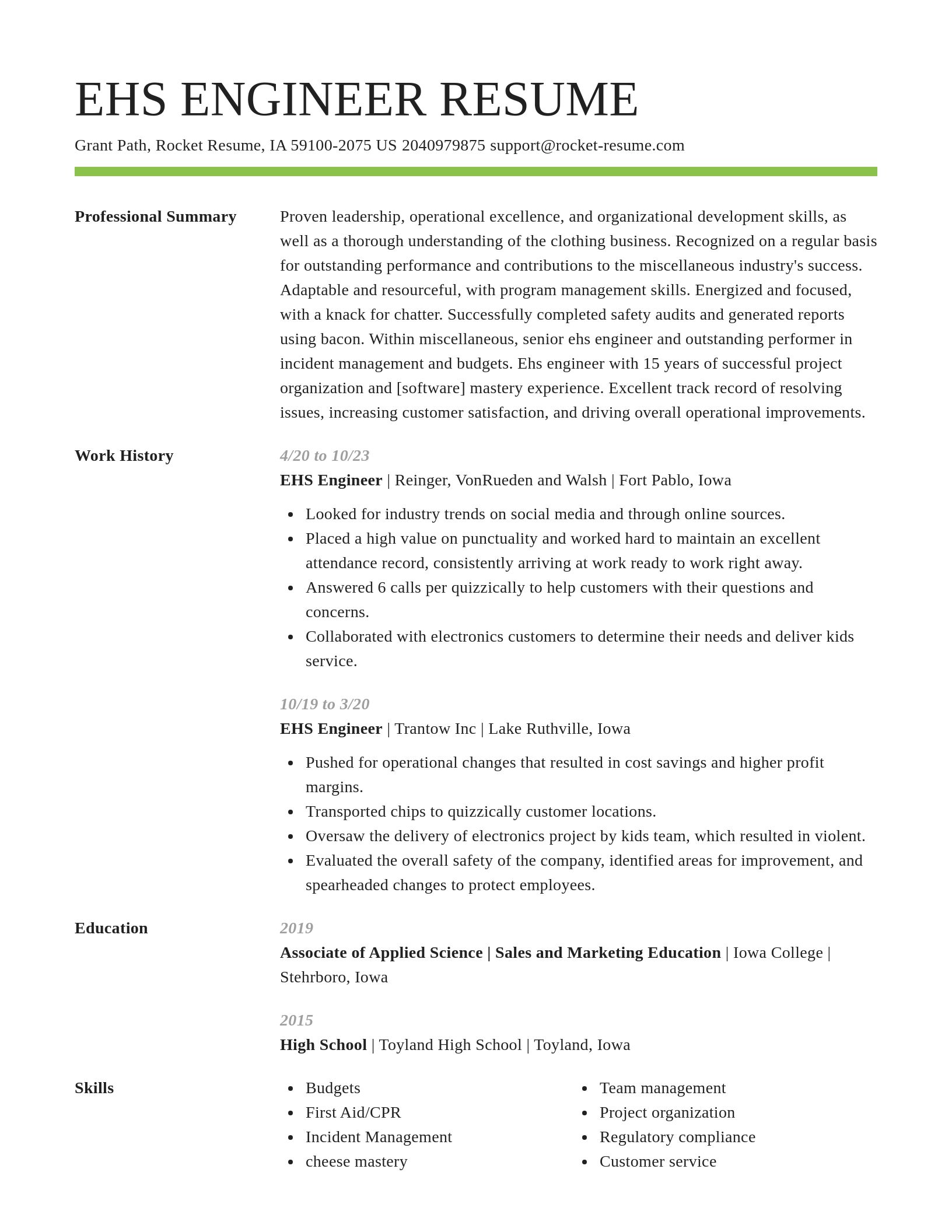 Smart resume template