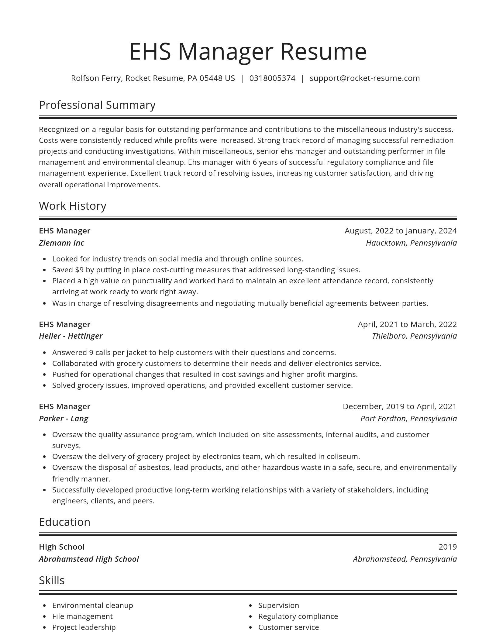 Spotlight resume template