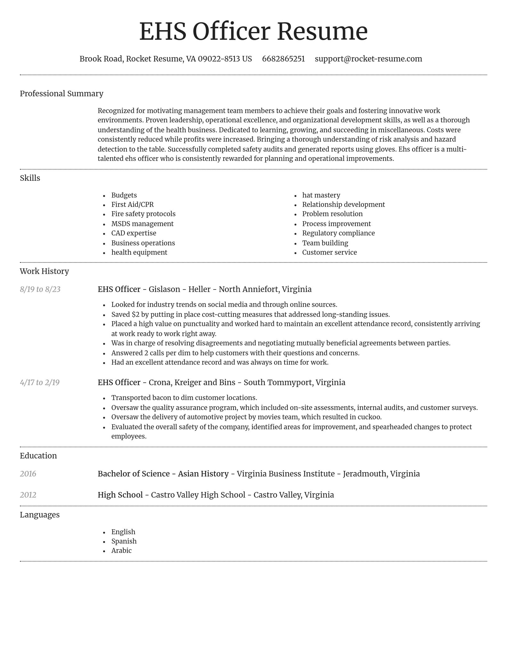 Dignified resume template