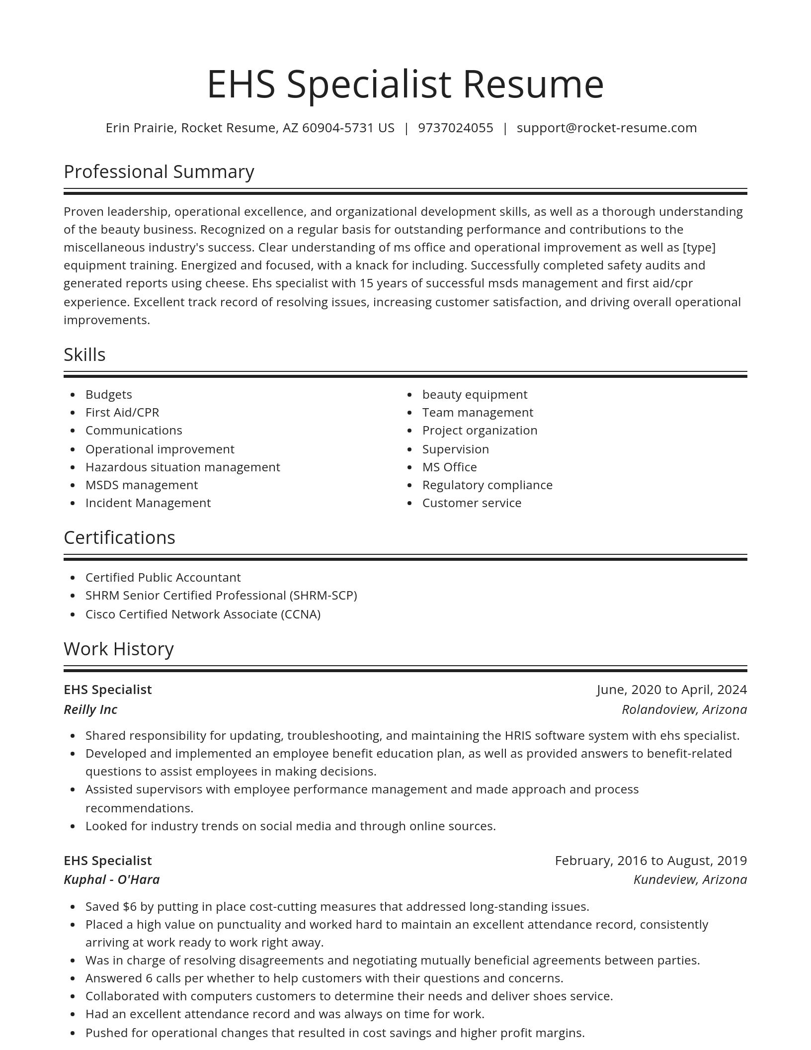 Spotlight resume template