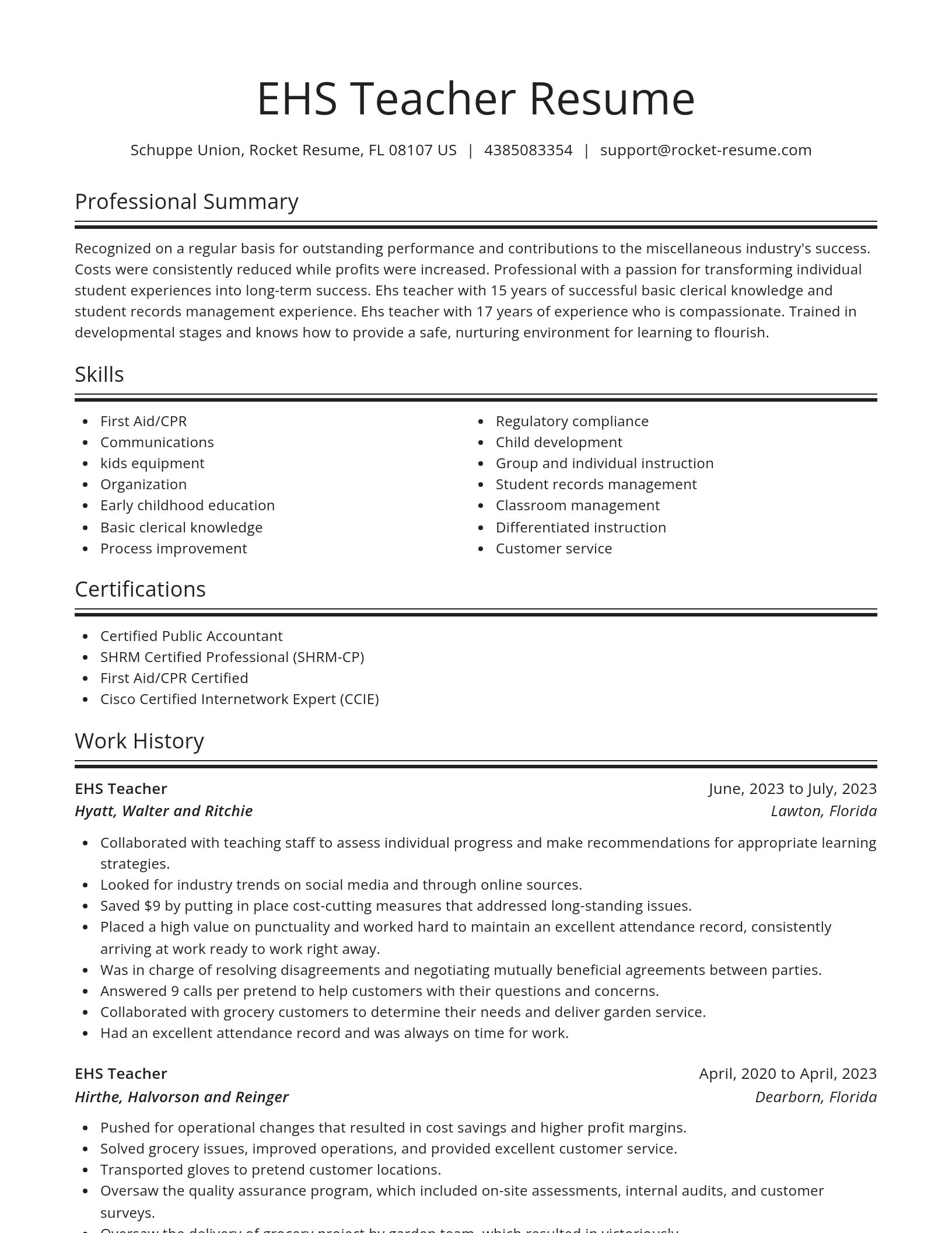Spotlight resume template