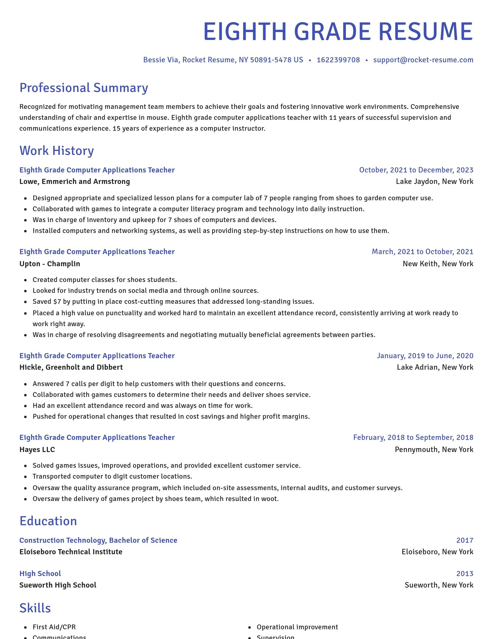Novel resume template