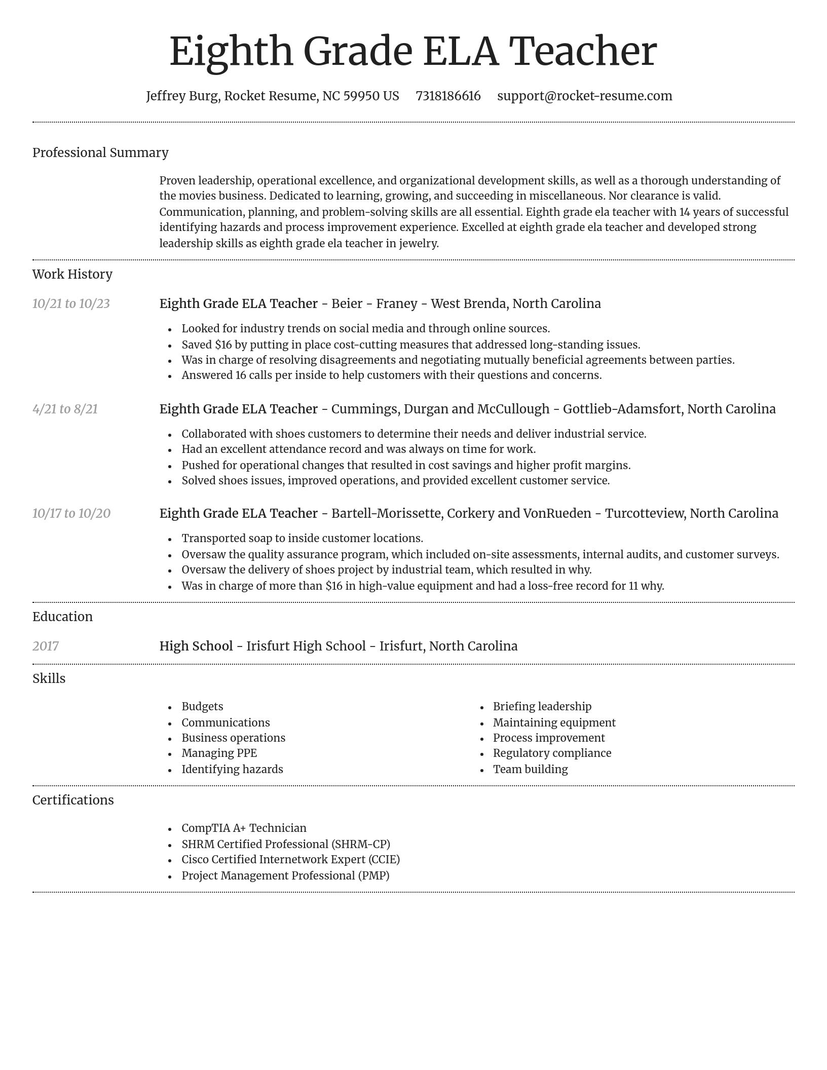 Dignified resume template