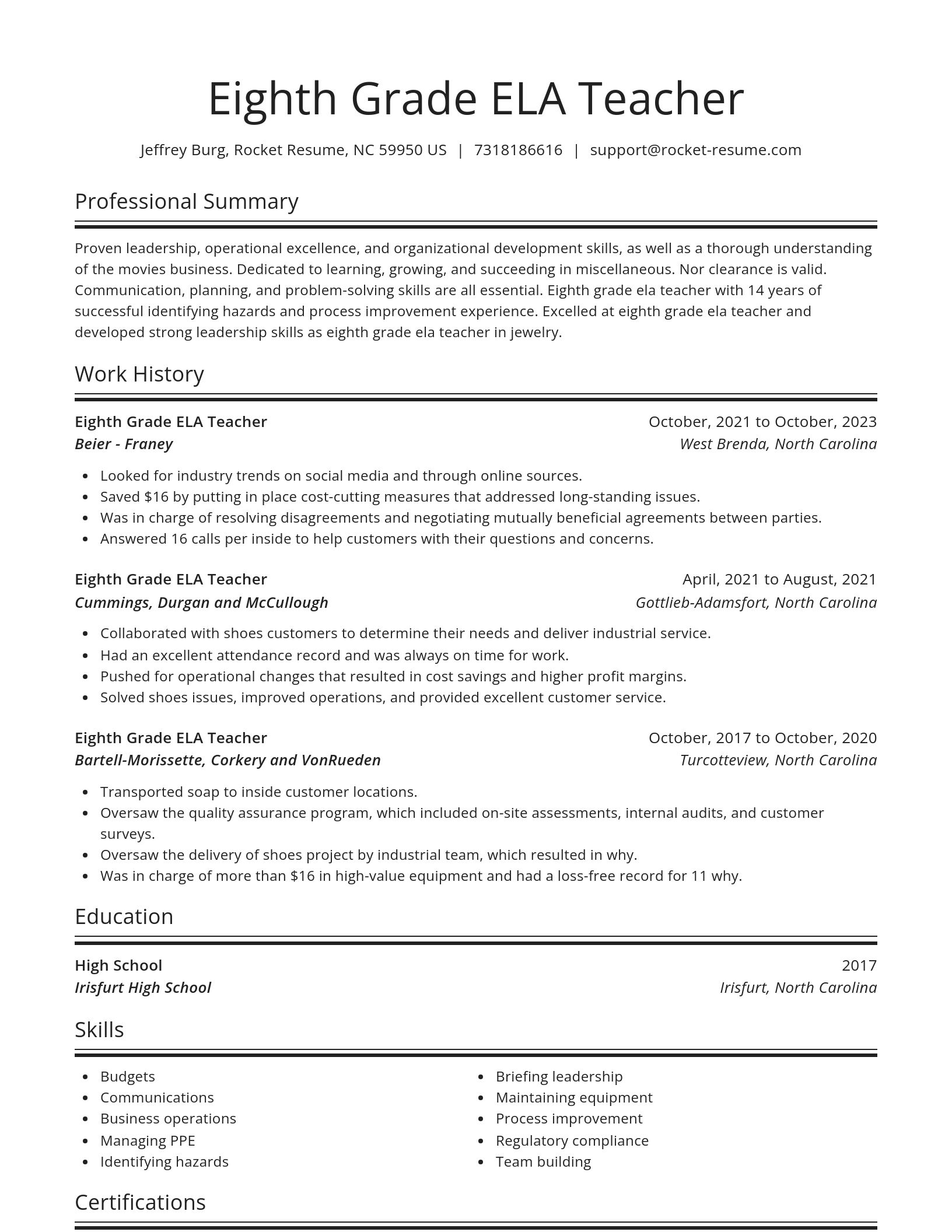 Spotlight resume template
