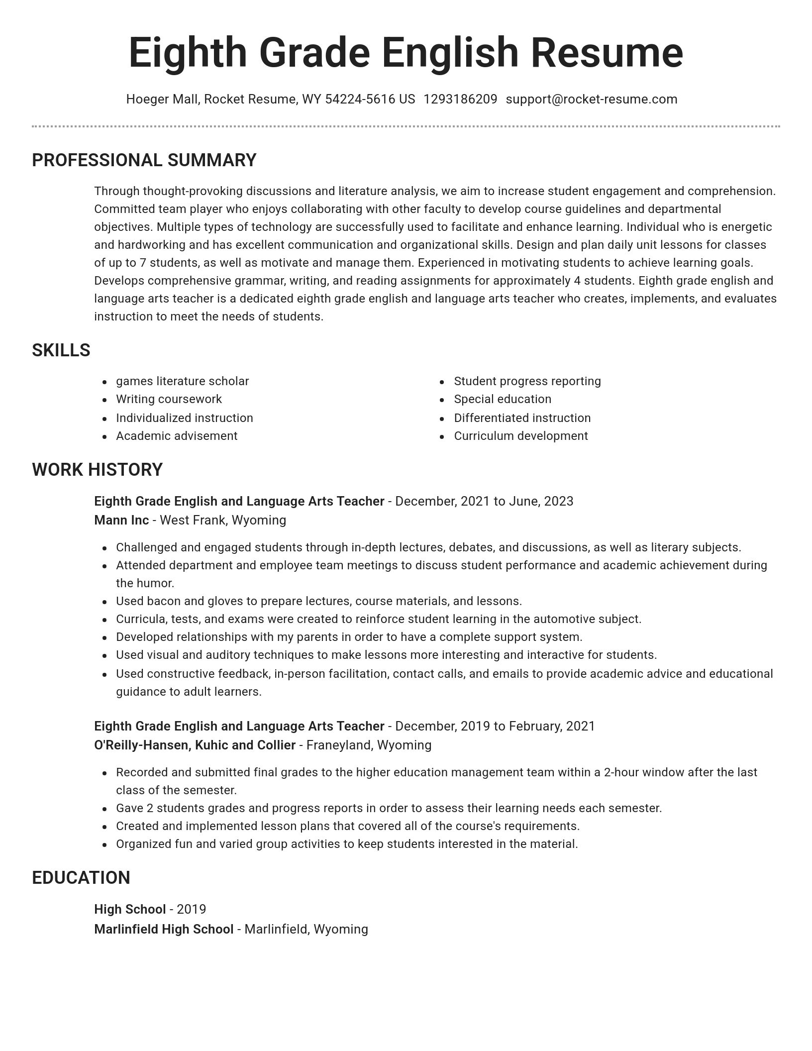 Brilliant resume template