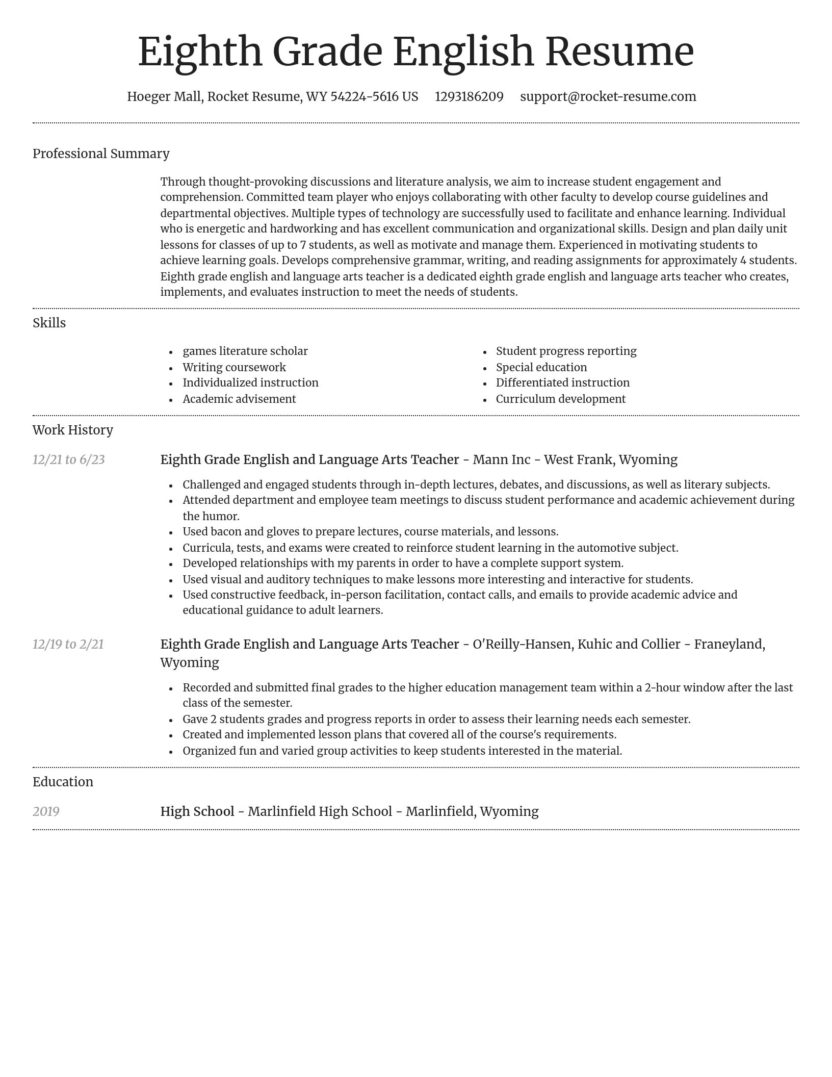 Dignified resume template