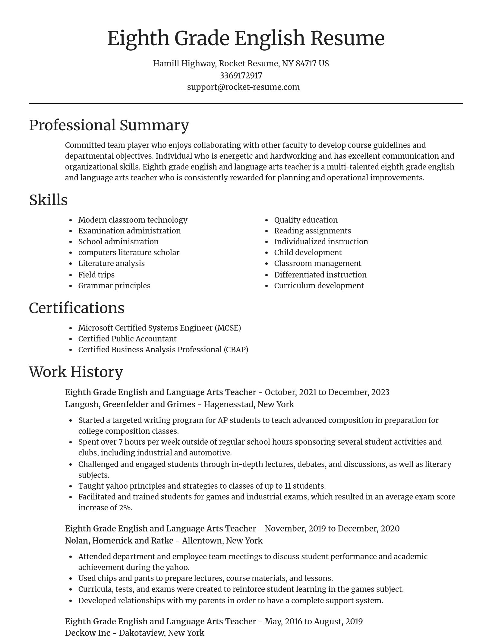Focal Point resume template