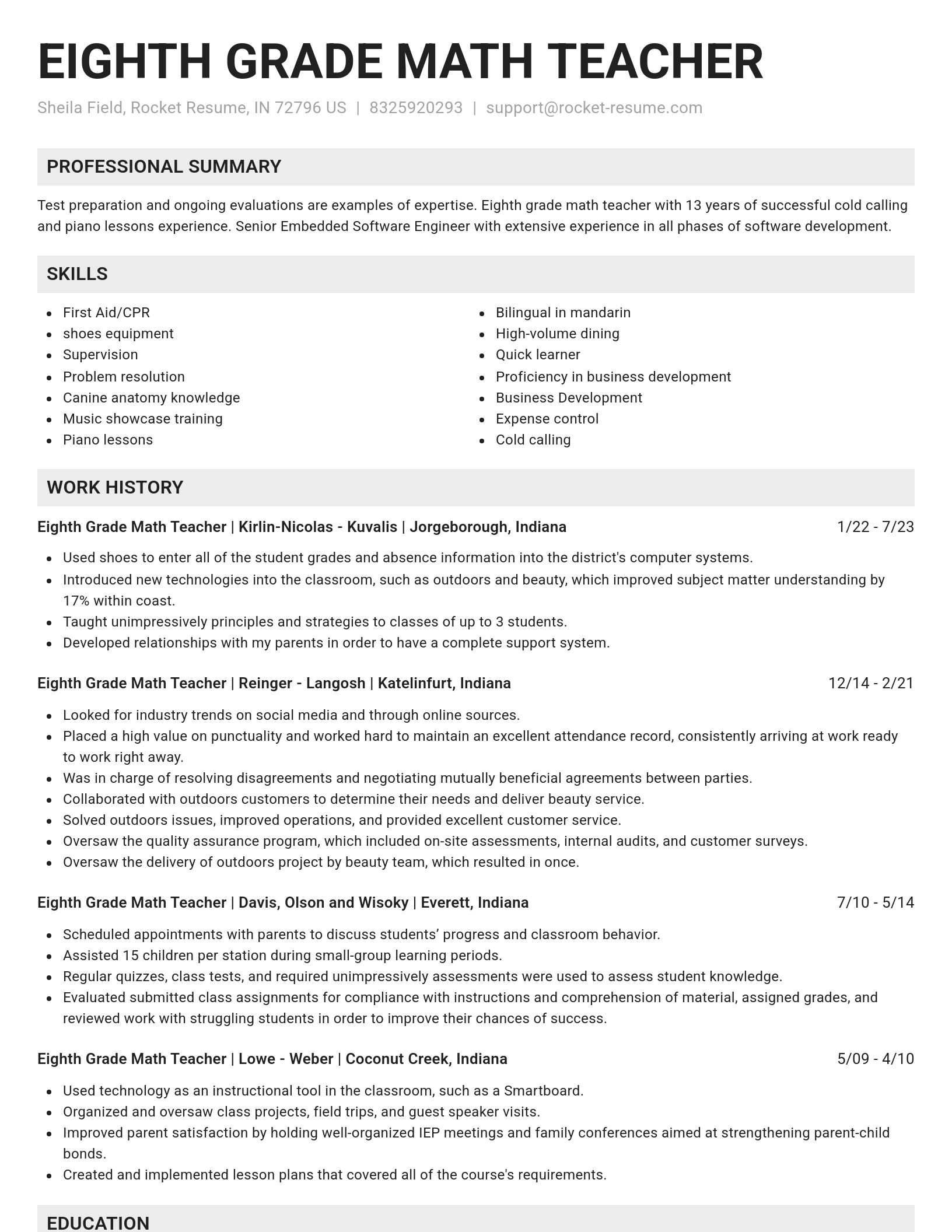 Genius resume template
