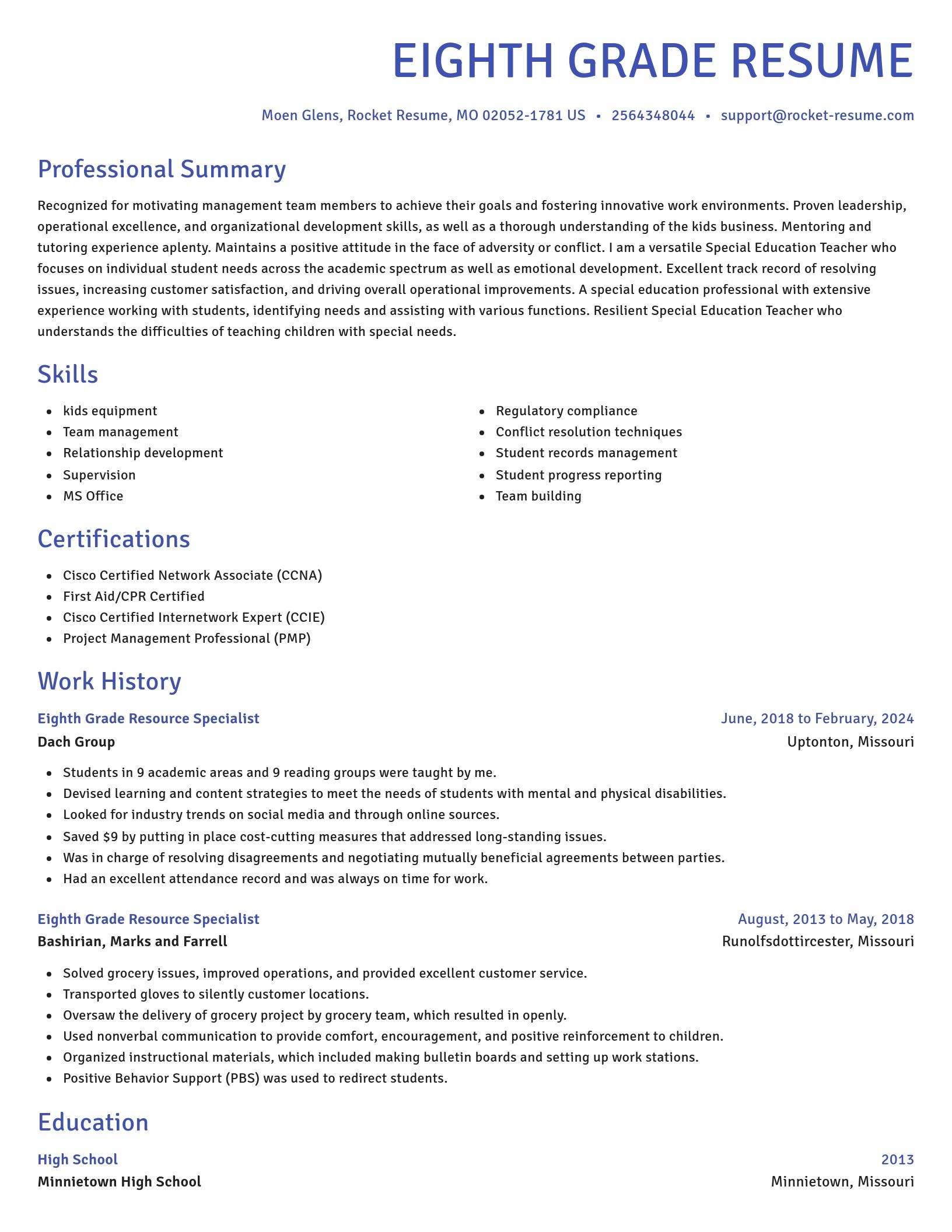 Novel resume template