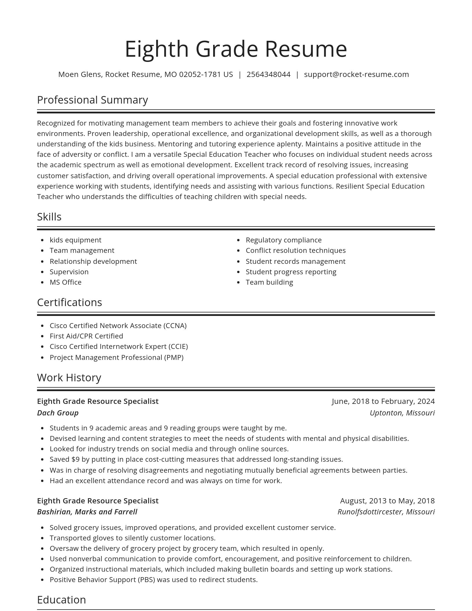 Spotlight resume template
