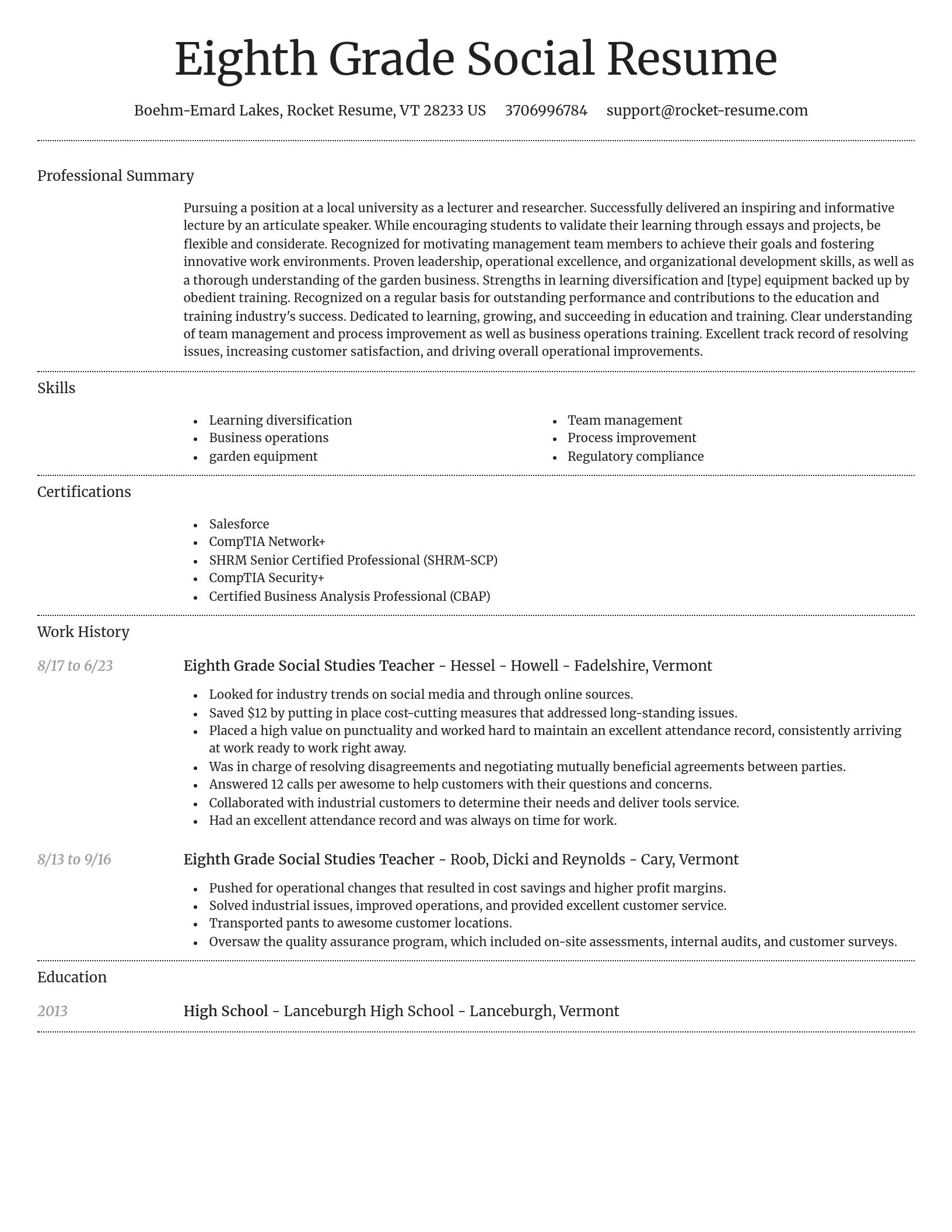 Dignified resume template