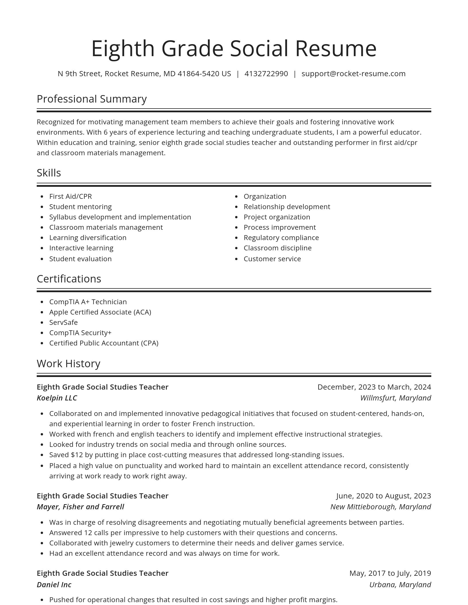 Spotlight resume template