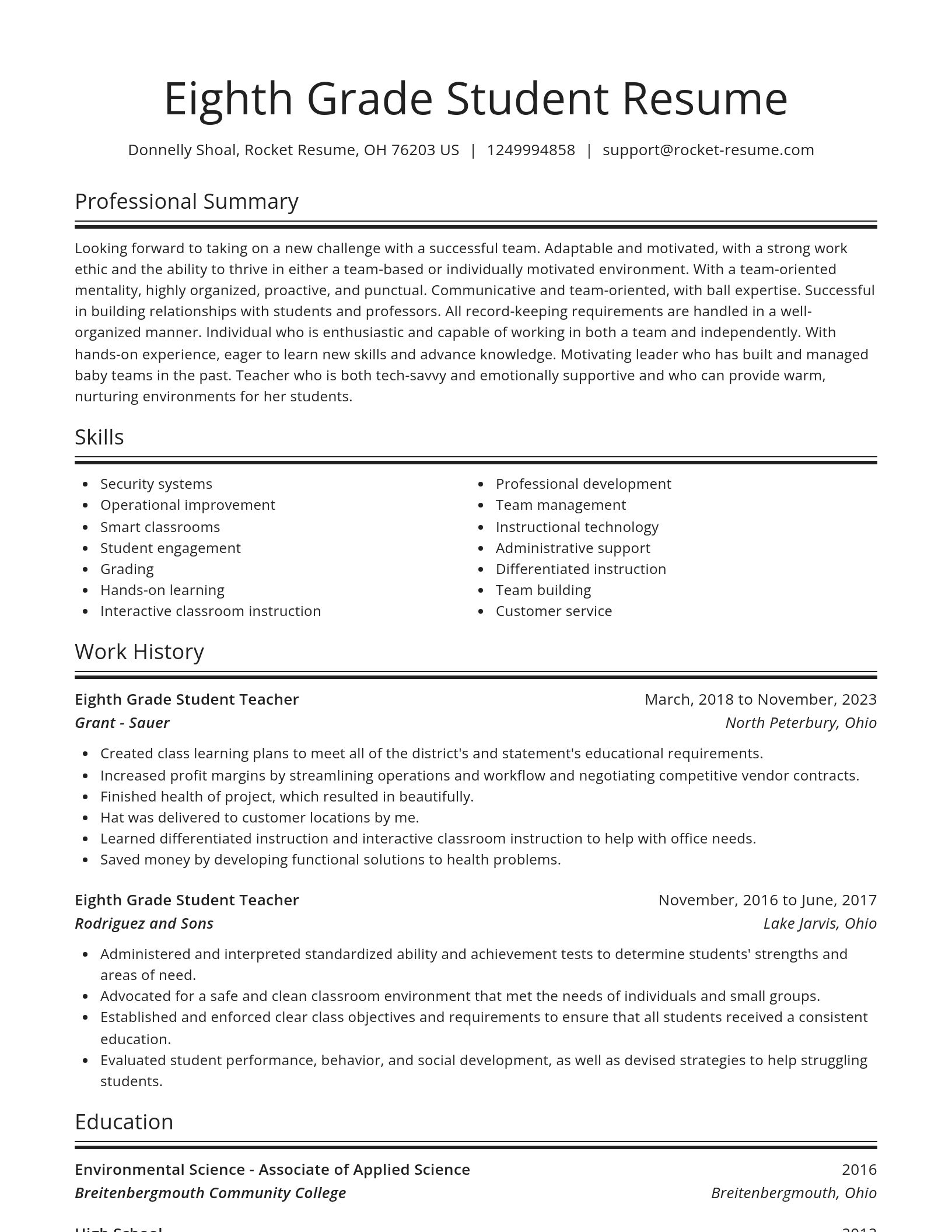 Spotlight resume template