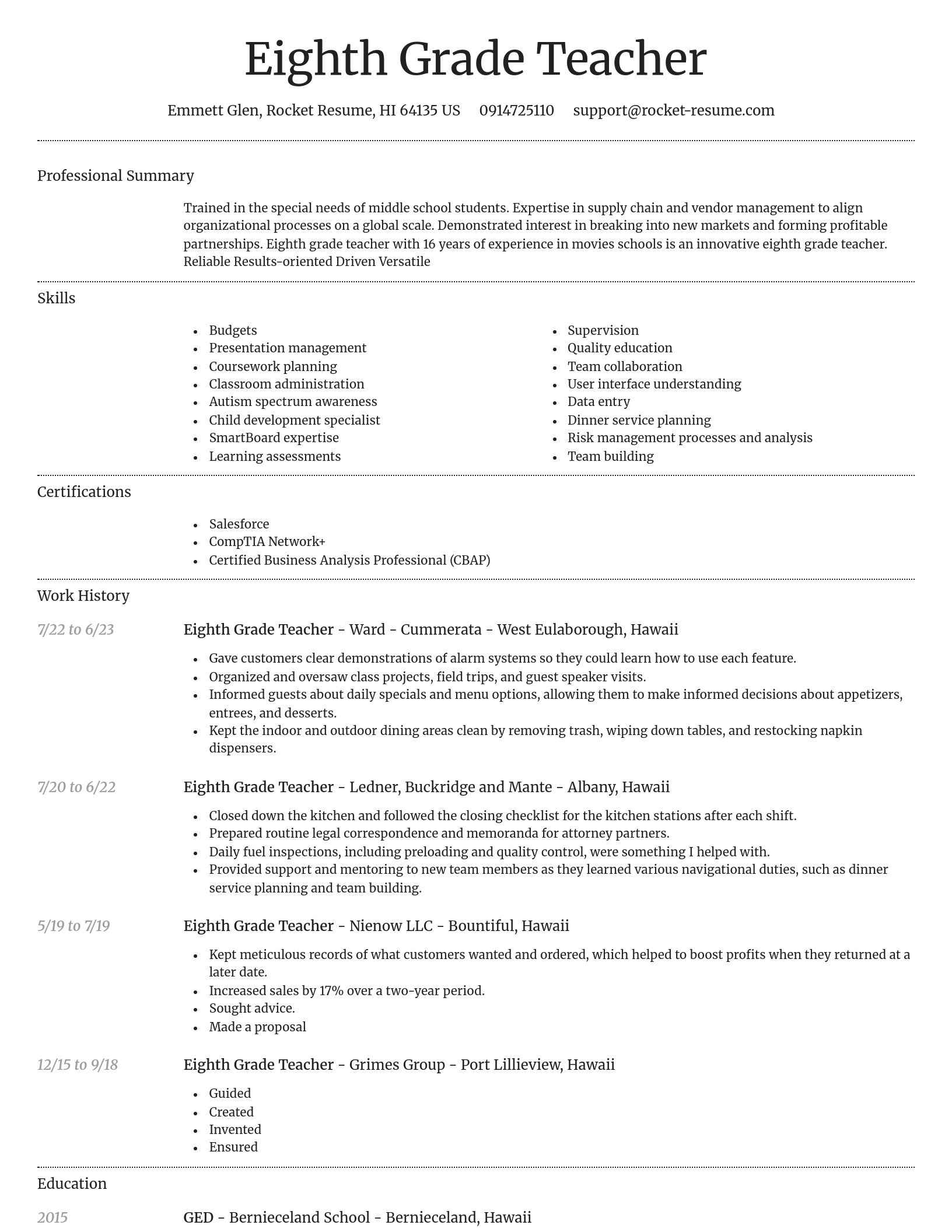 Dignified resume template
