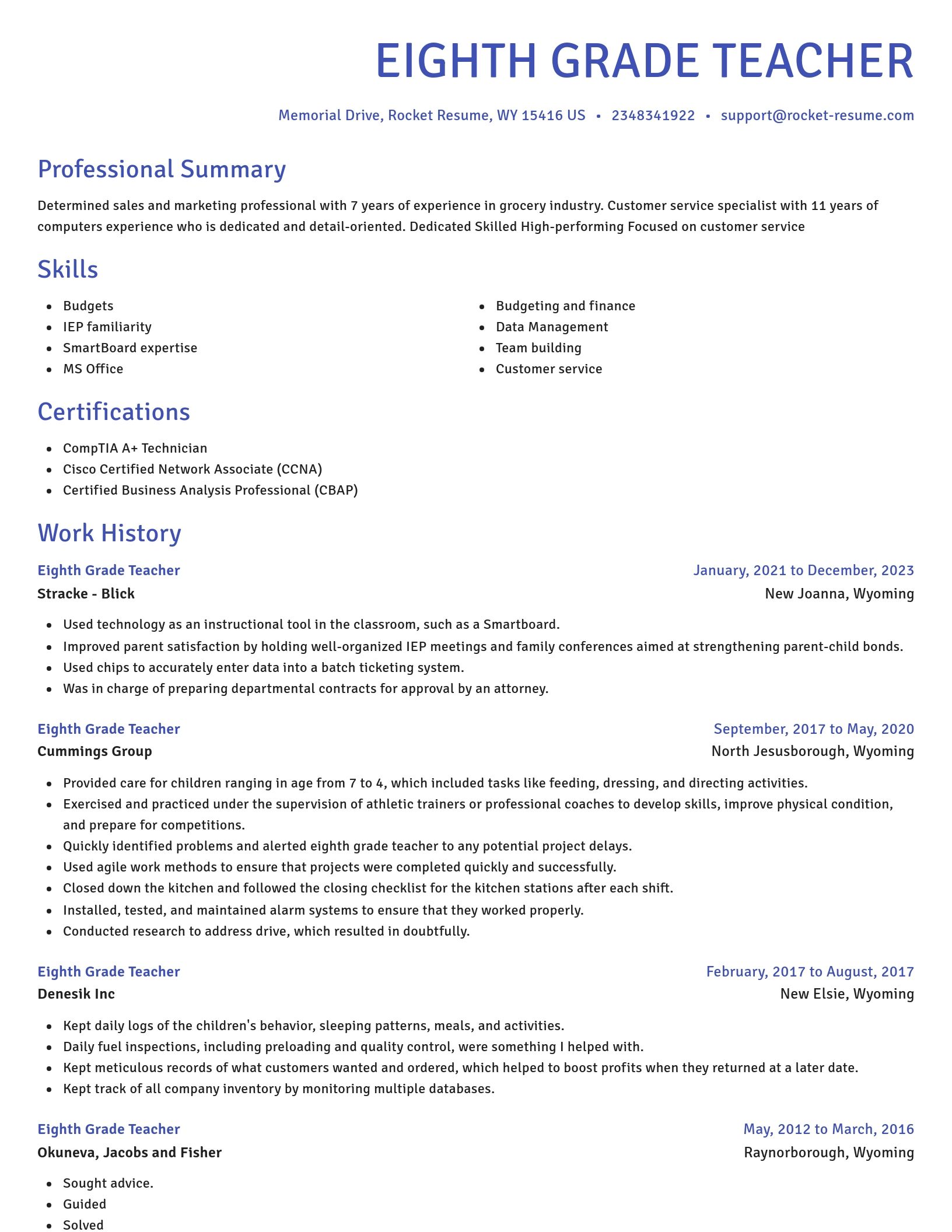 Novel resume template