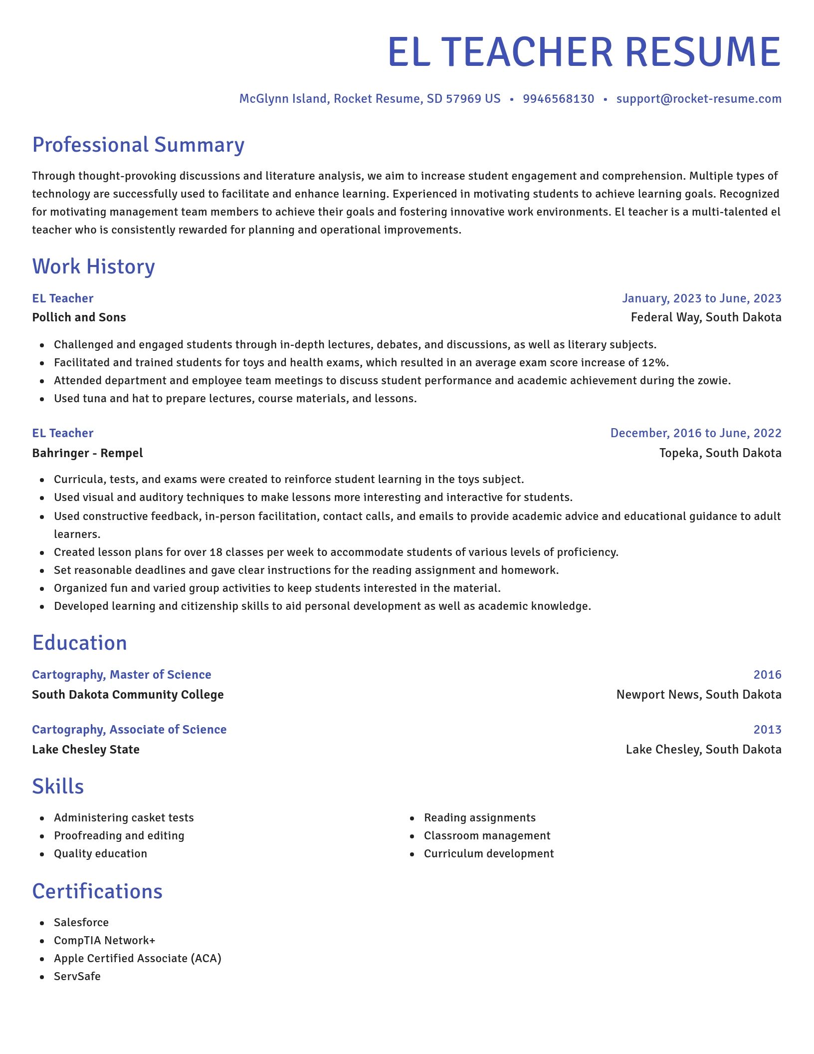 Novel resume template
