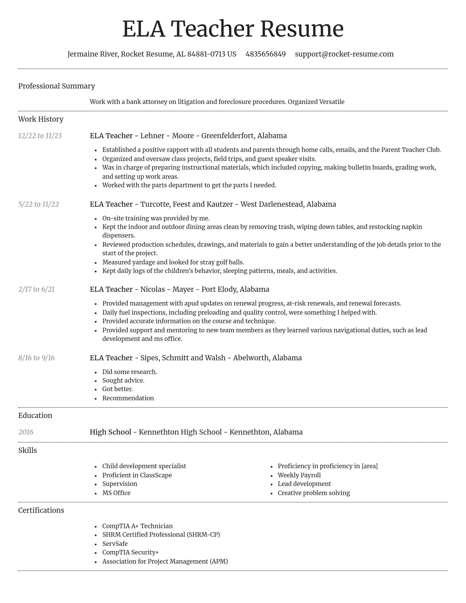 Dignified resume template