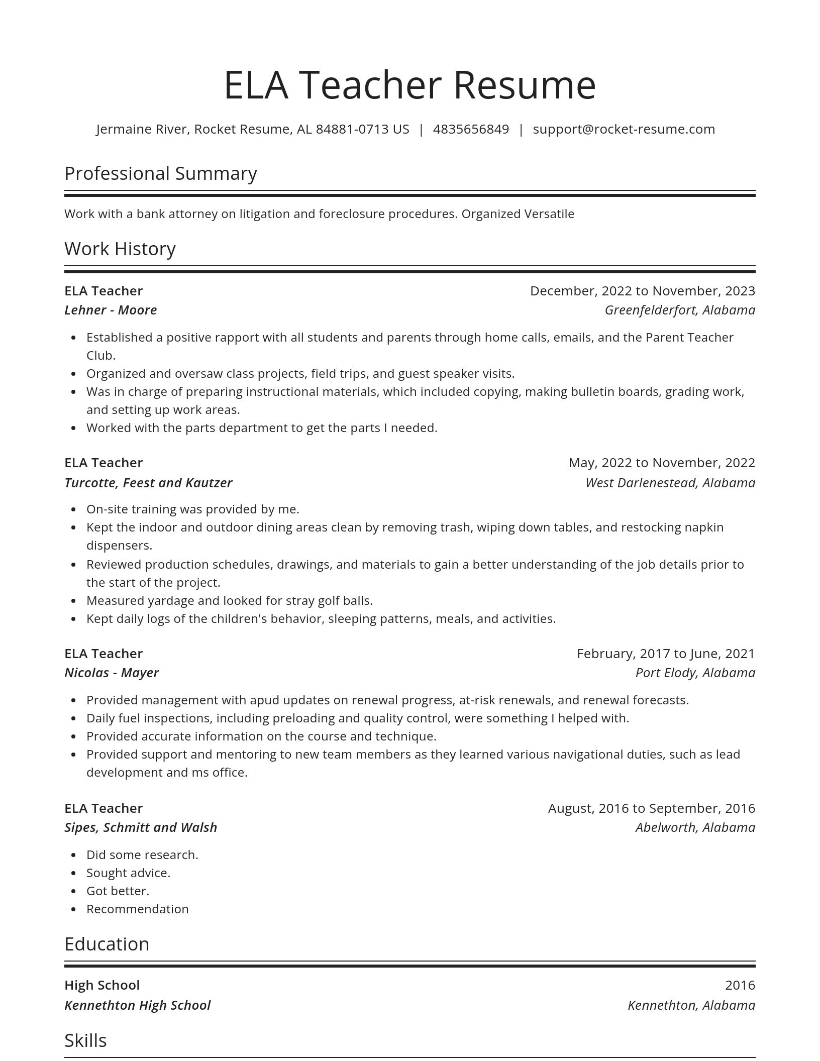 Spotlight resume template