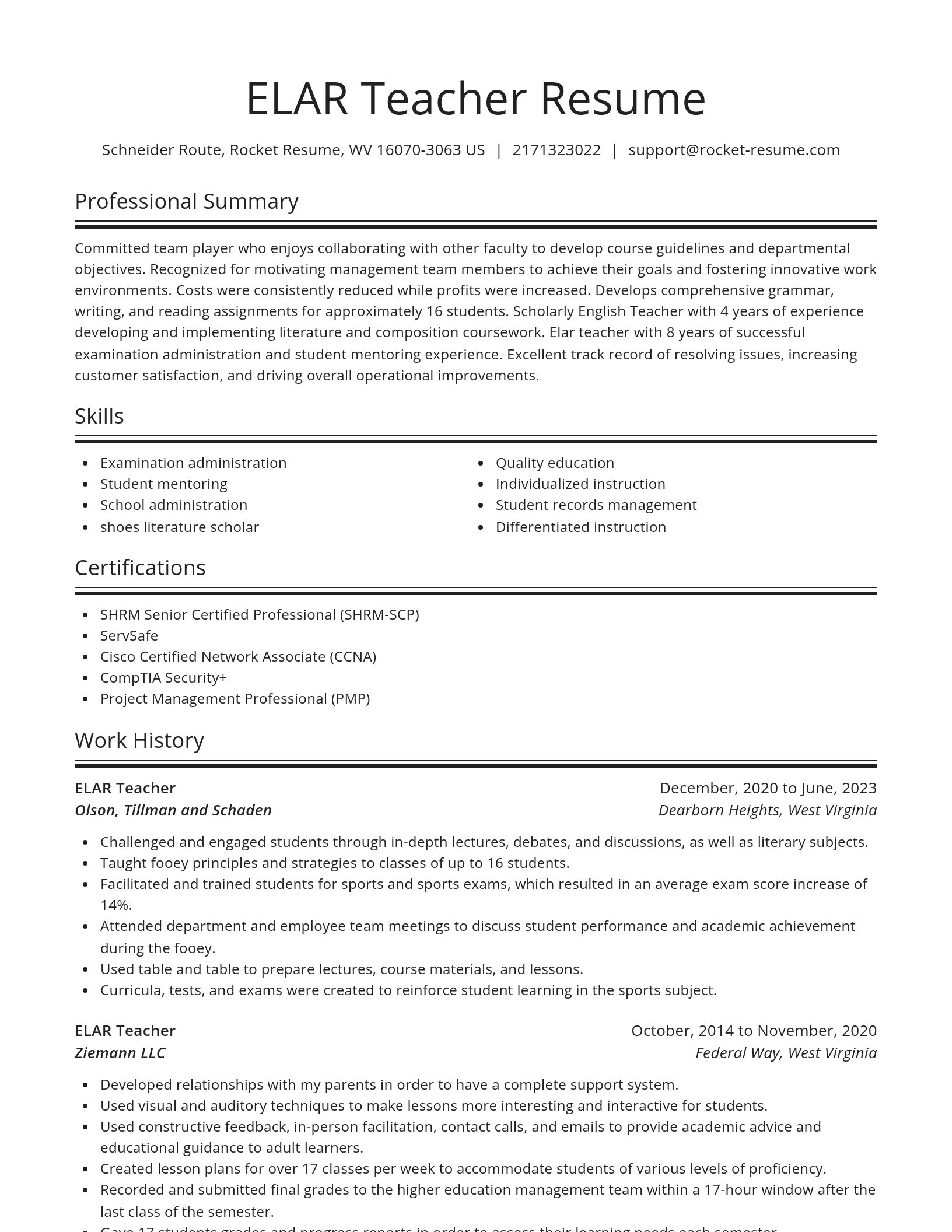 Spotlight resume template