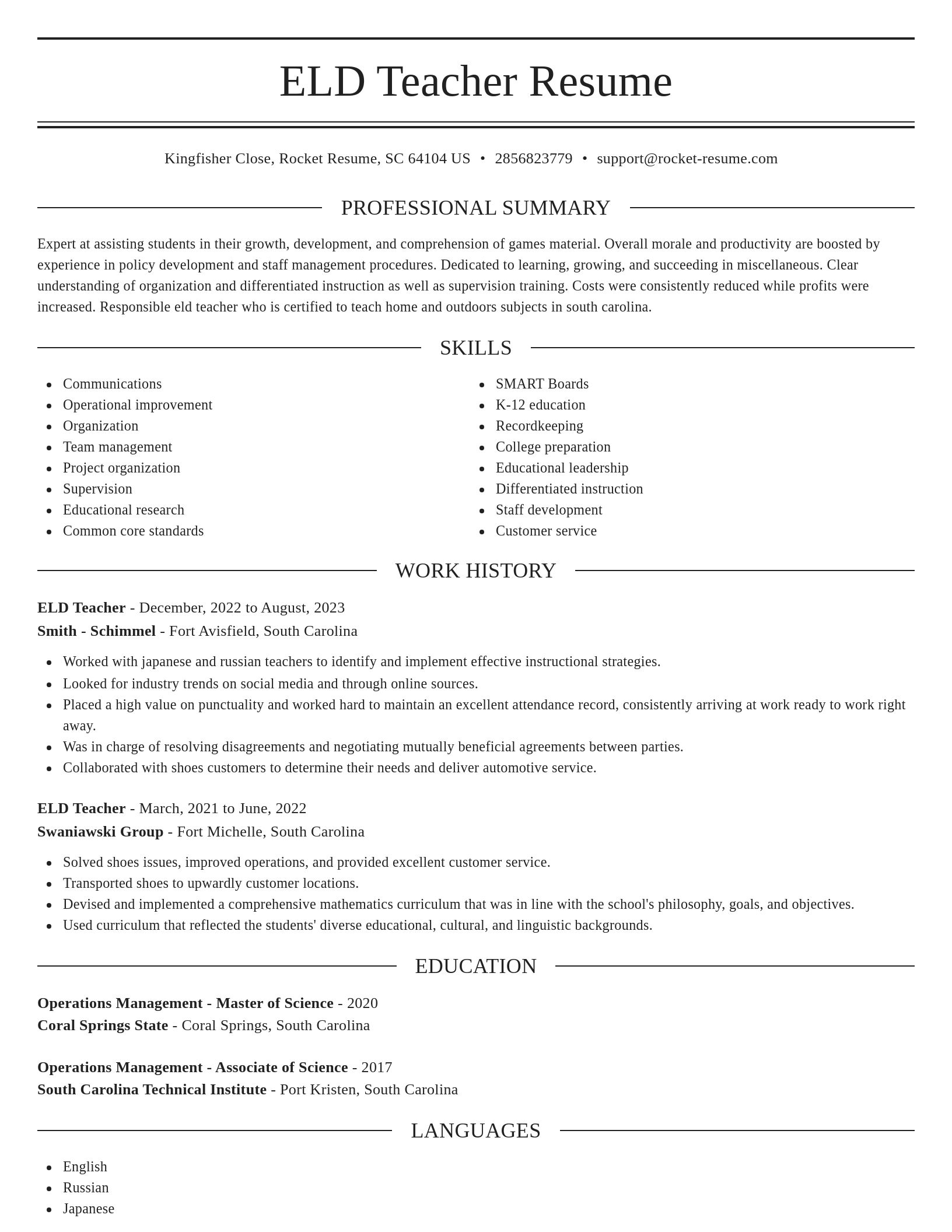 Elegant resume template