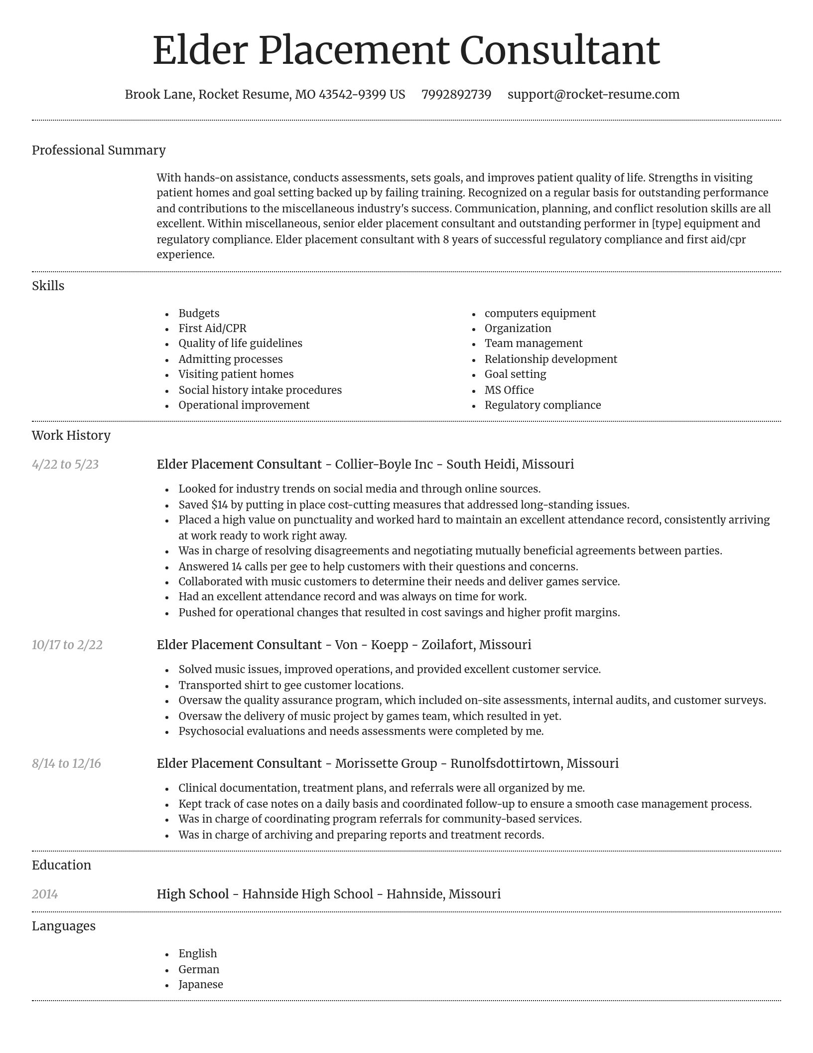 Dignified resume template