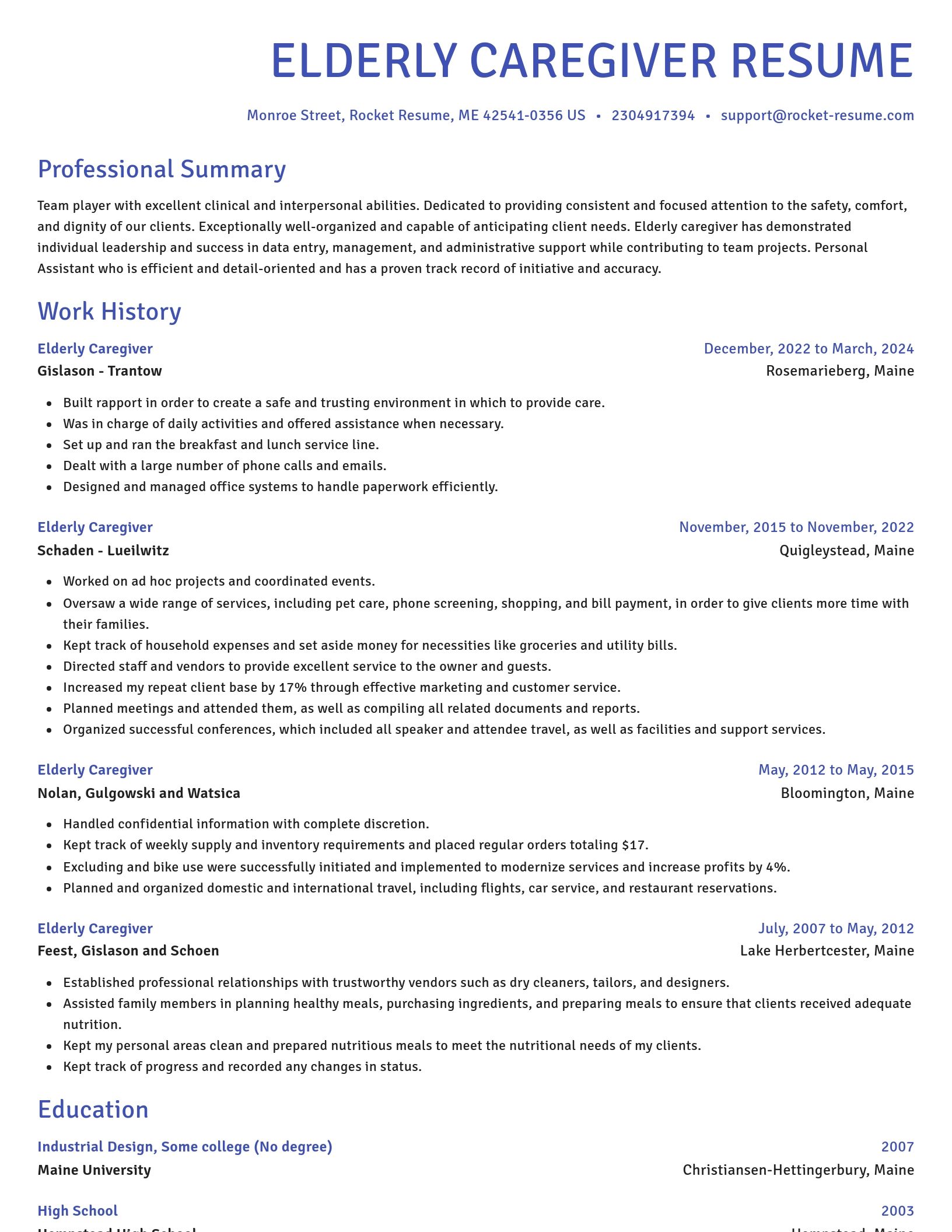 Novel resume template