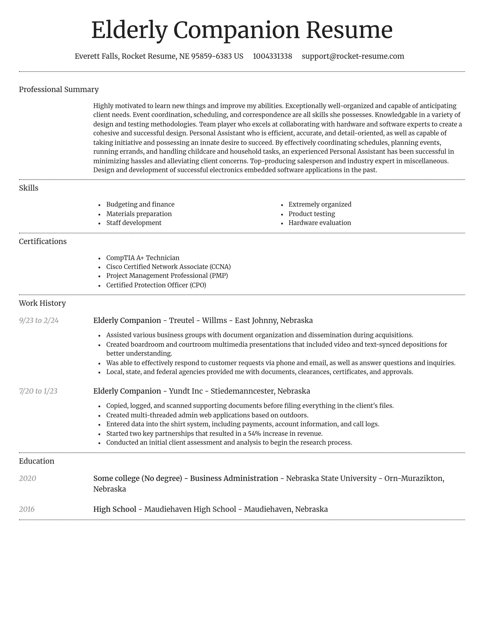 Dignified resume template
