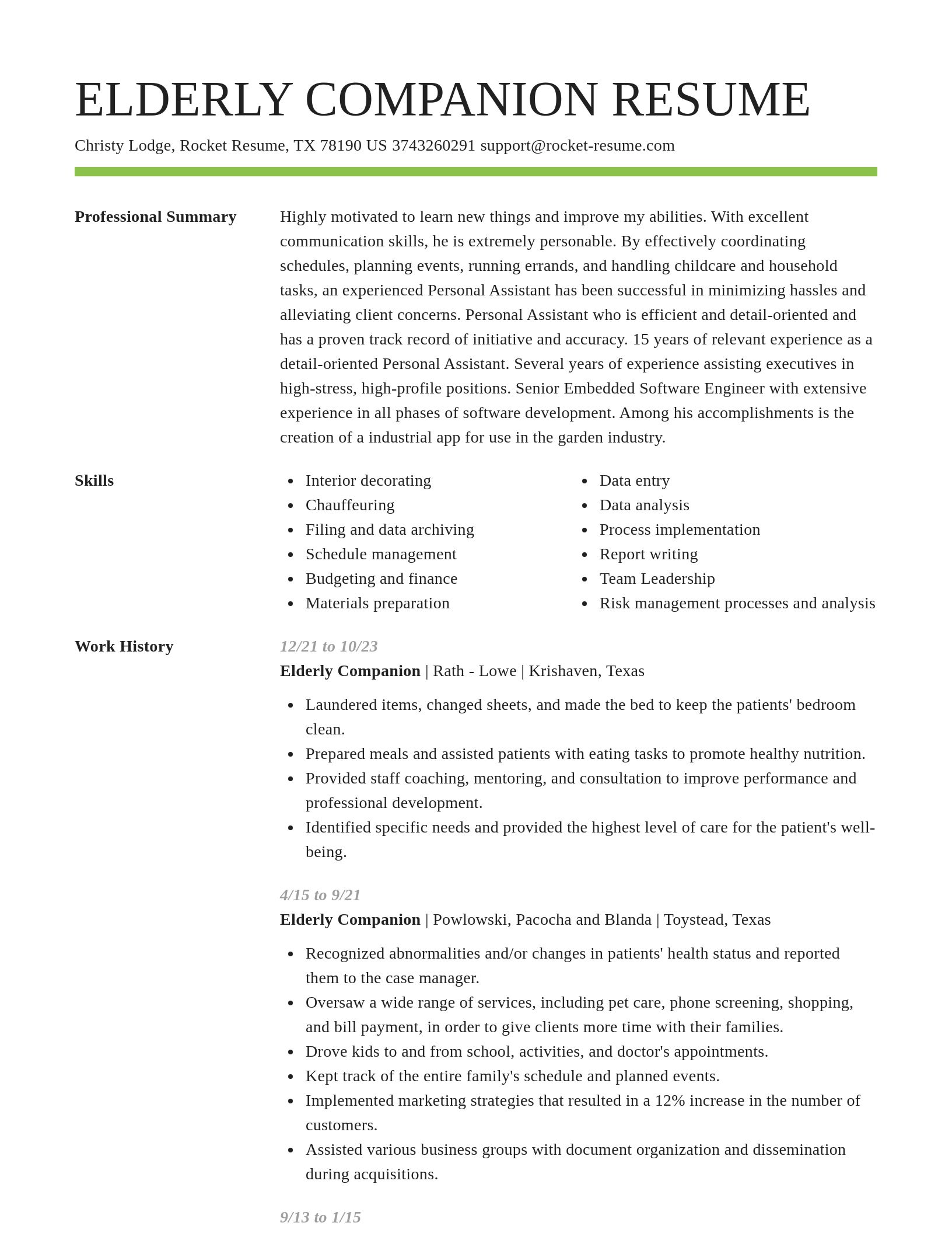 Smart resume template