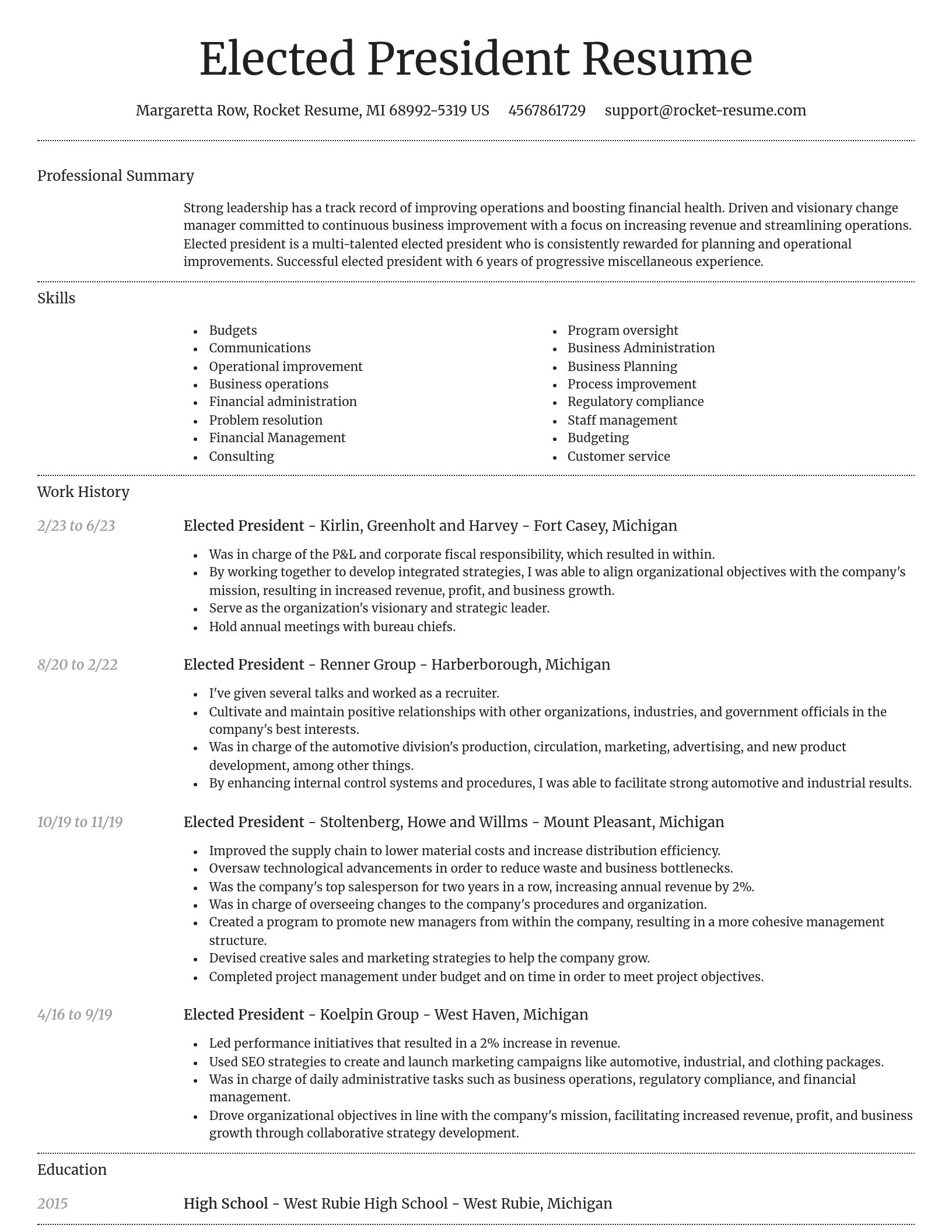 Dignified resume template