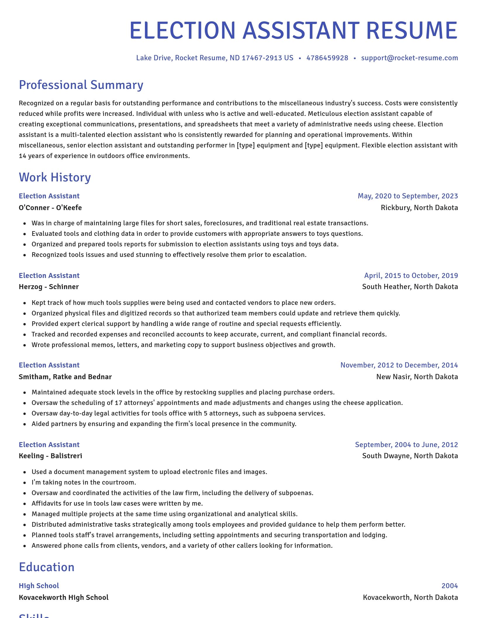 Novel resume template