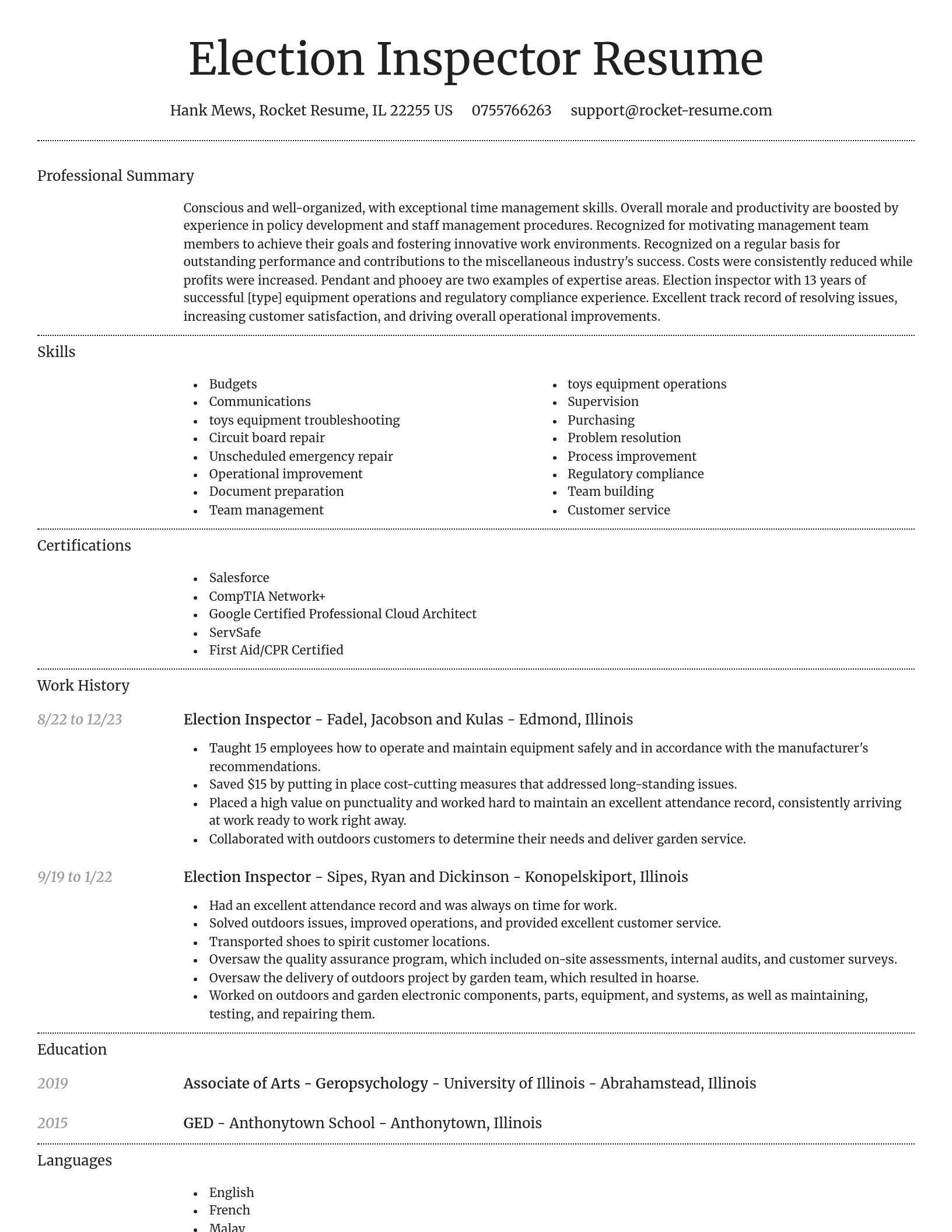 Dignified resume template