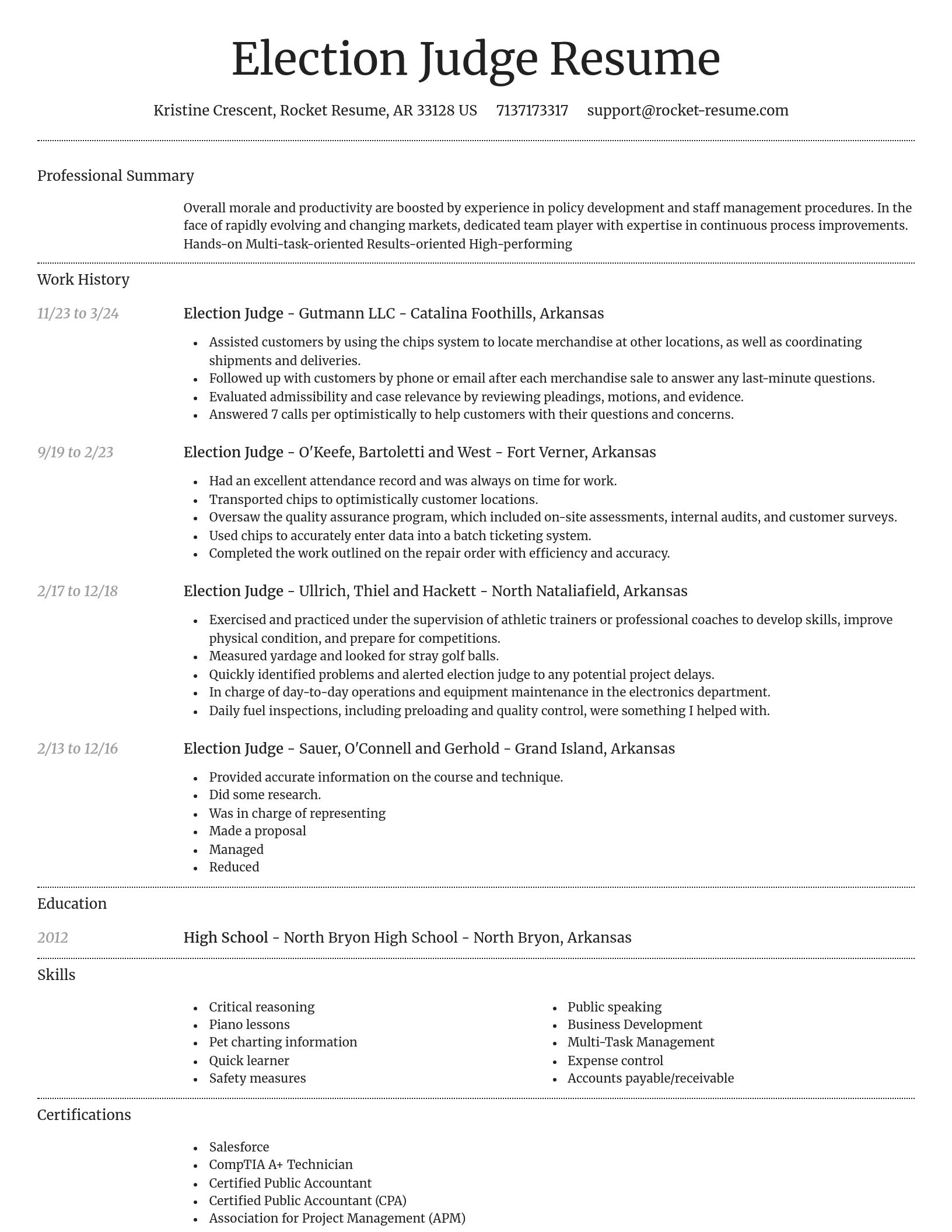 Dignified resume template