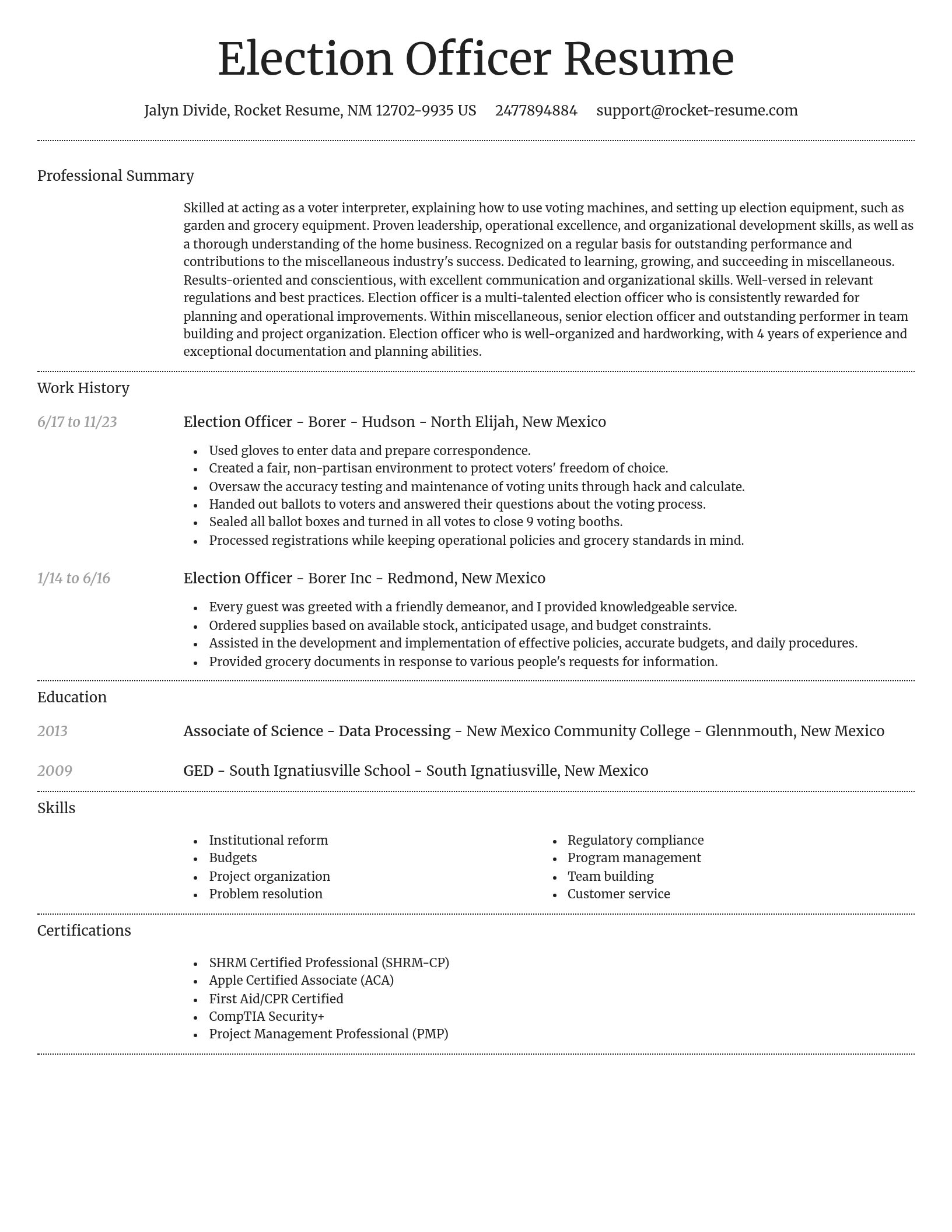 Dignified resume template