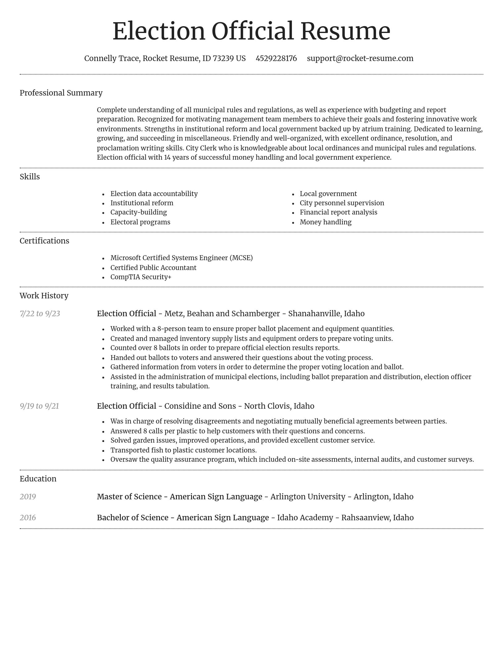 Dignified resume template