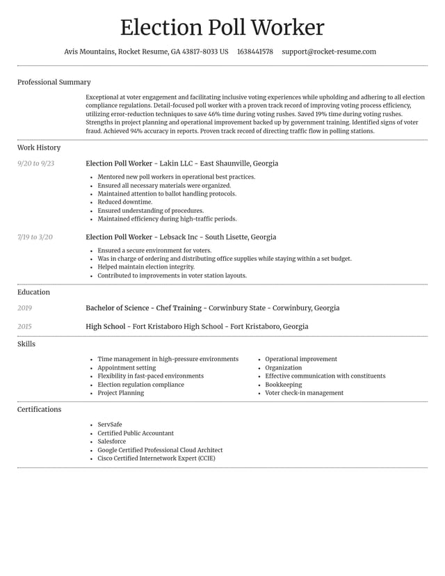Dignified resume template