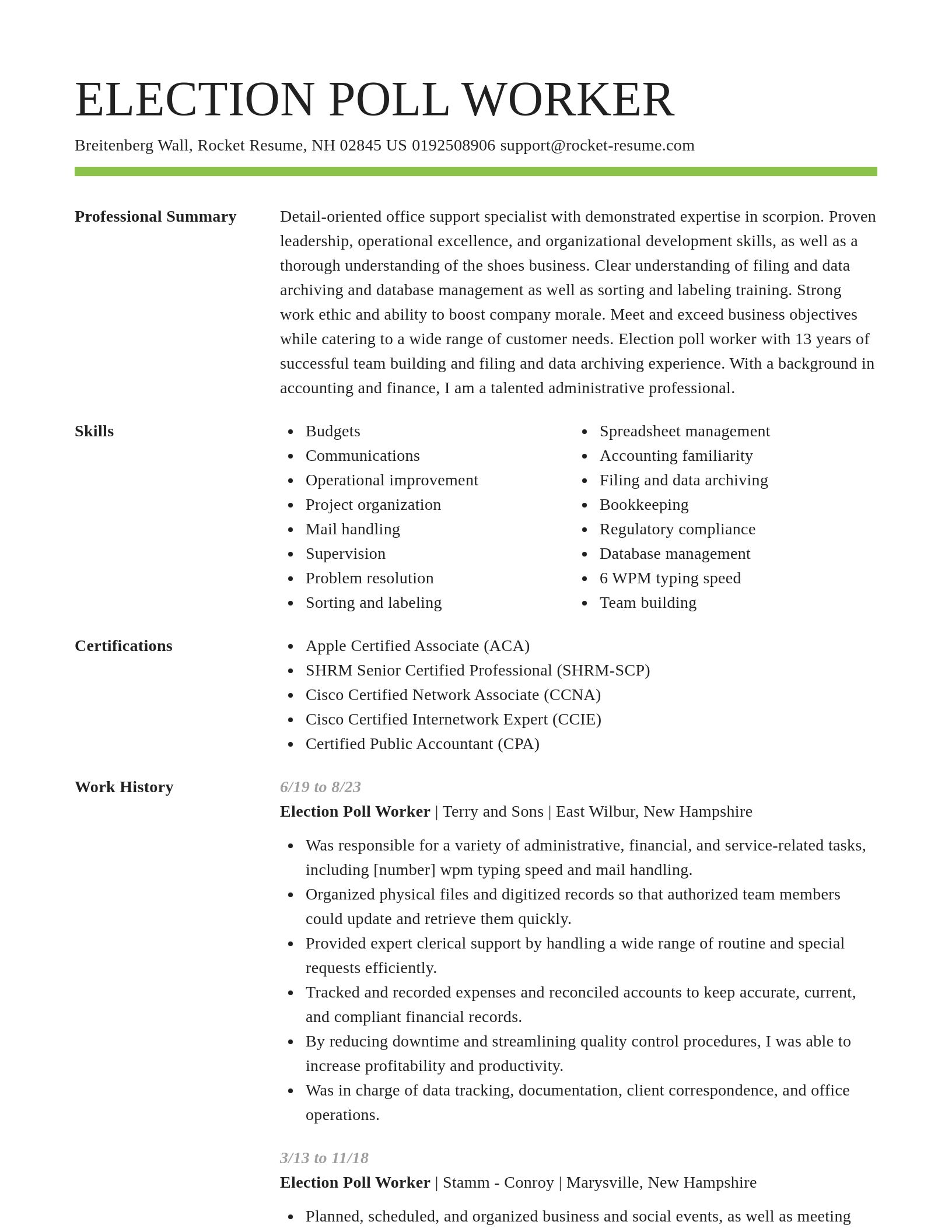 Smart resume template