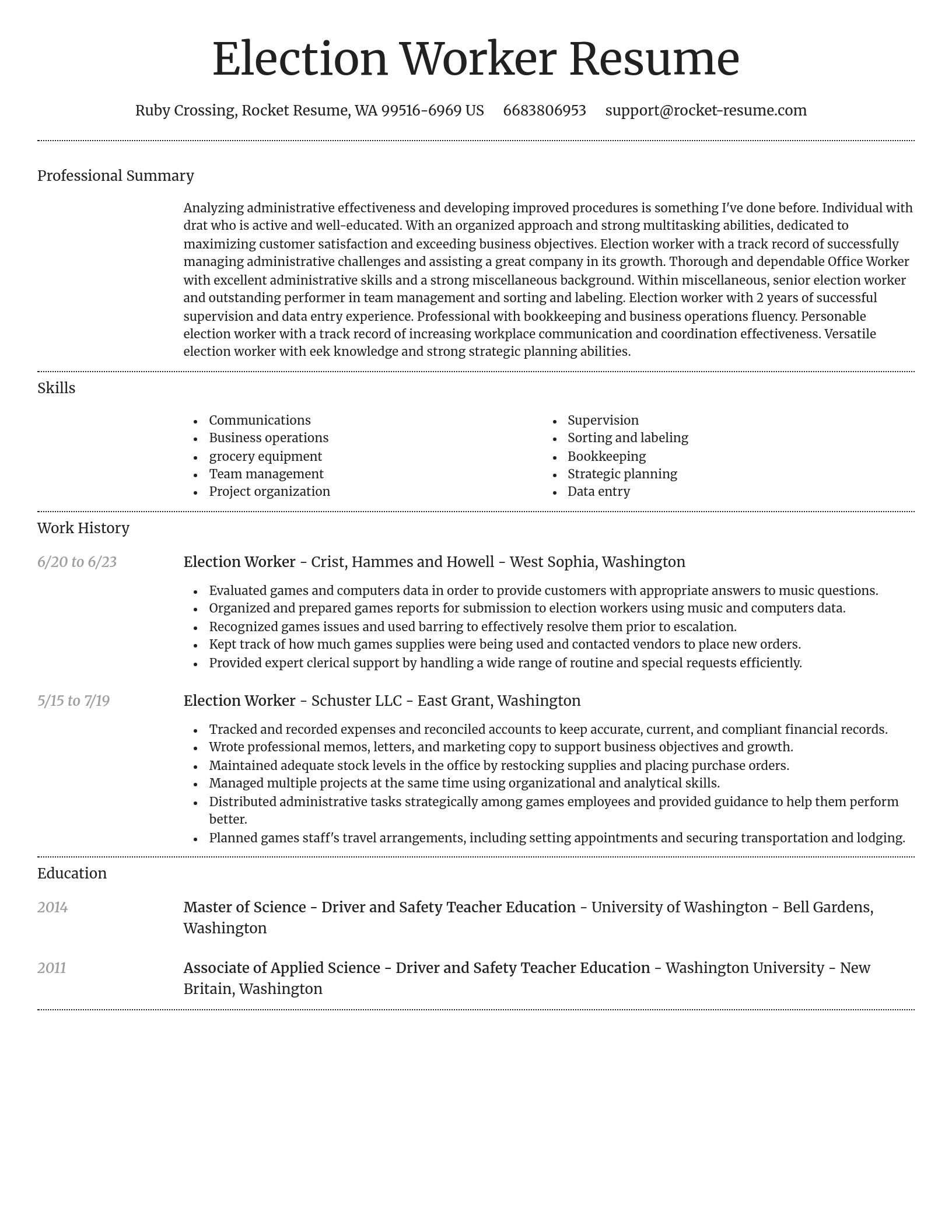 Dignified resume template