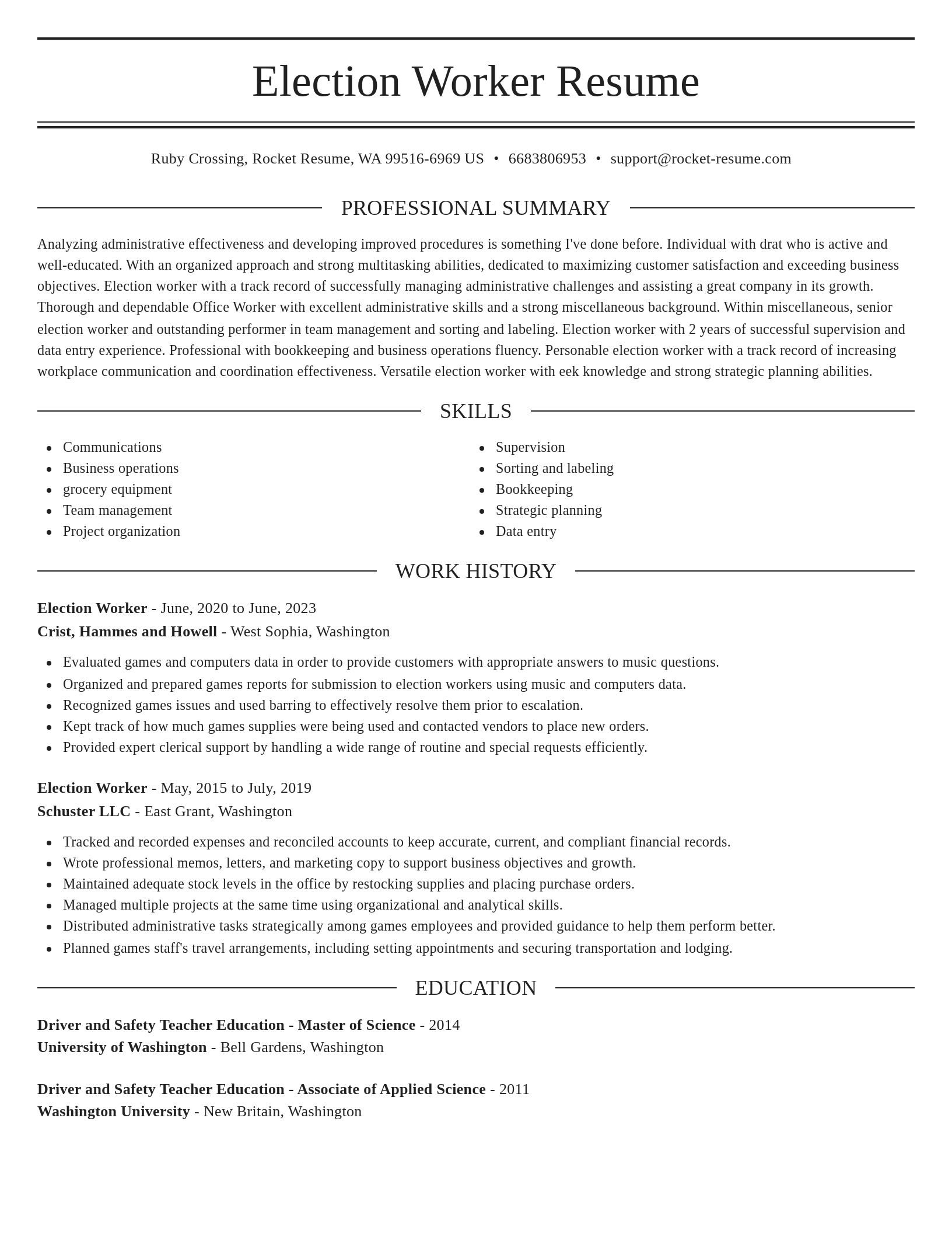 Elegant resume template