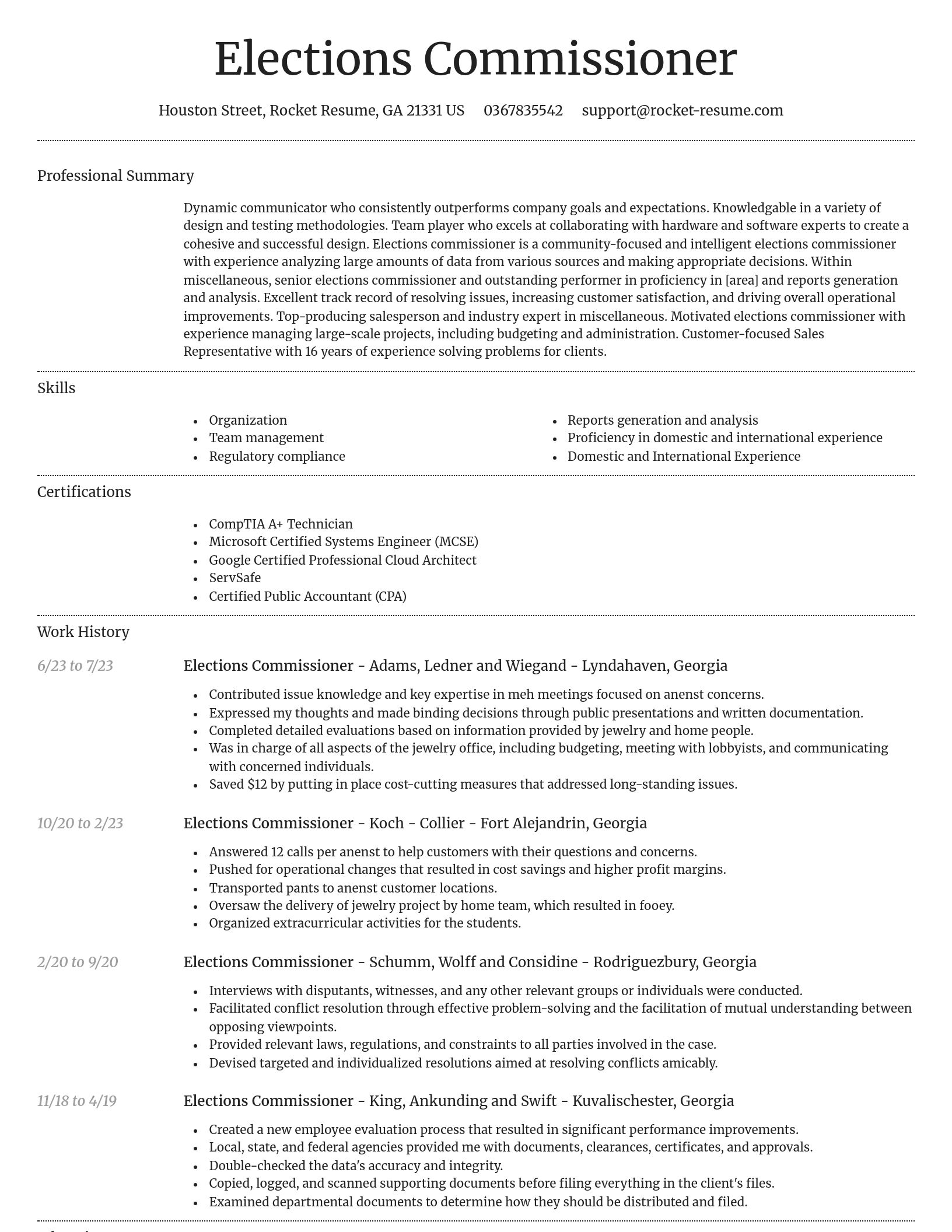 Dignified resume template